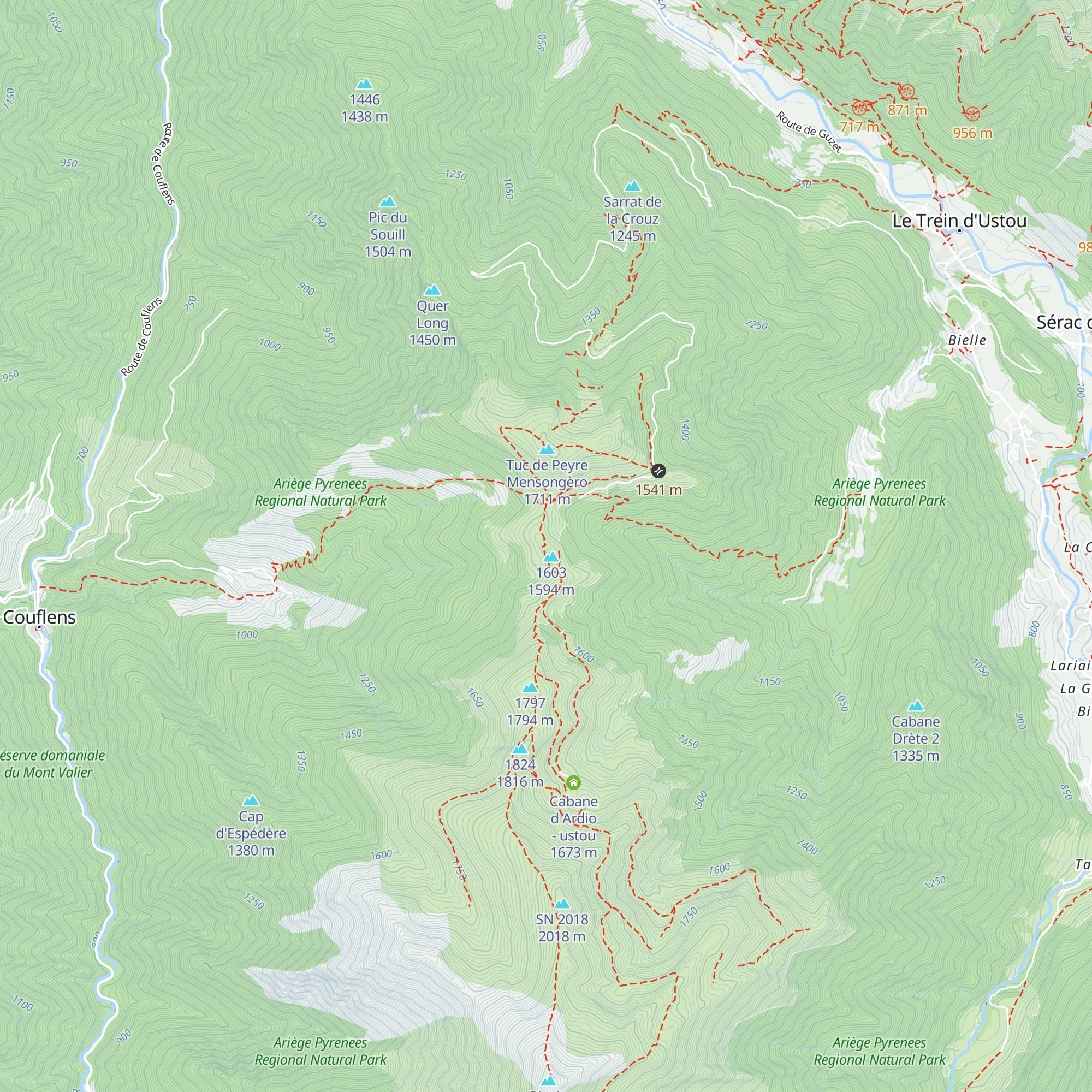 Cabane du Col de La Serre du Cotch - ustou map