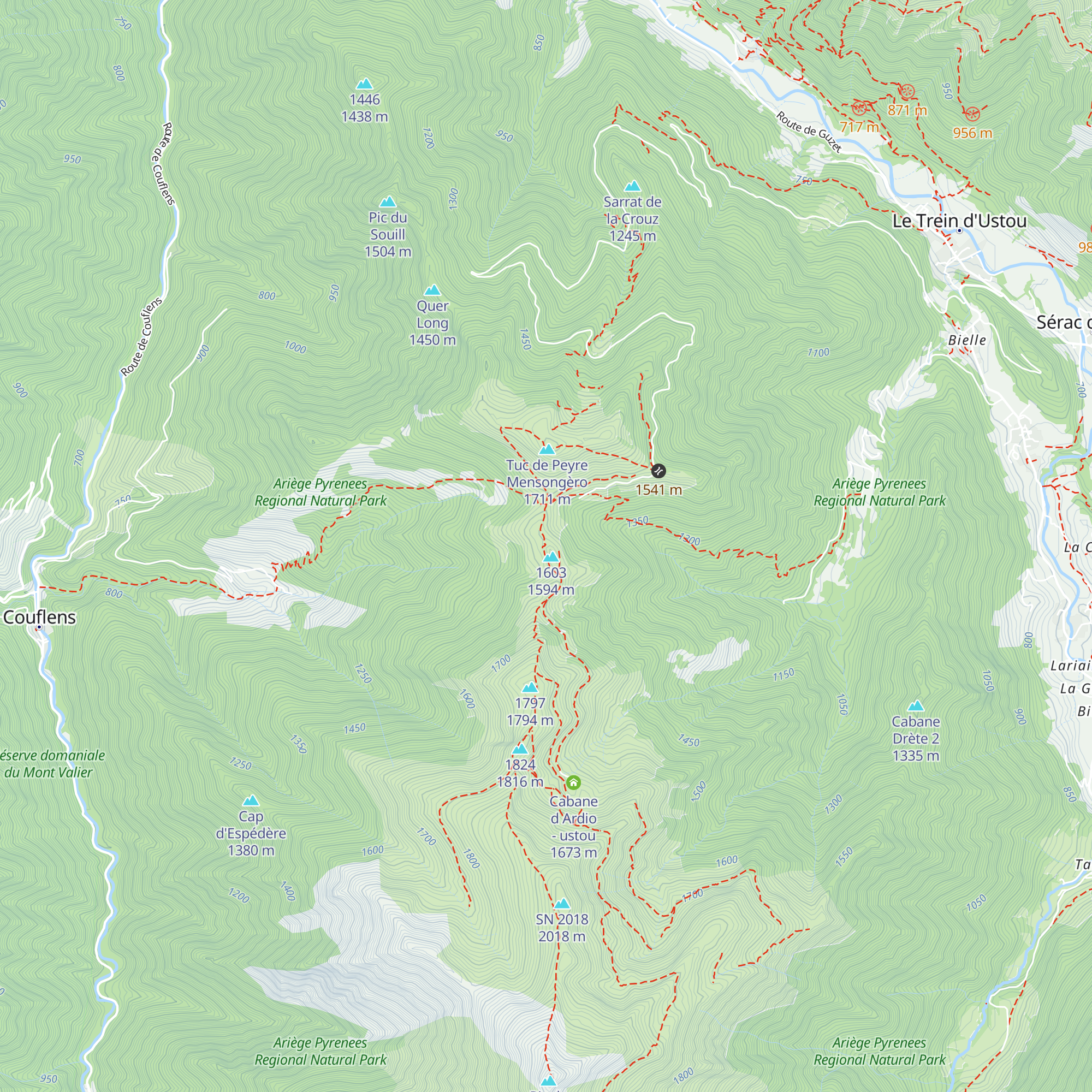 Cabane du Col de La Serre du Cotch - ustou map