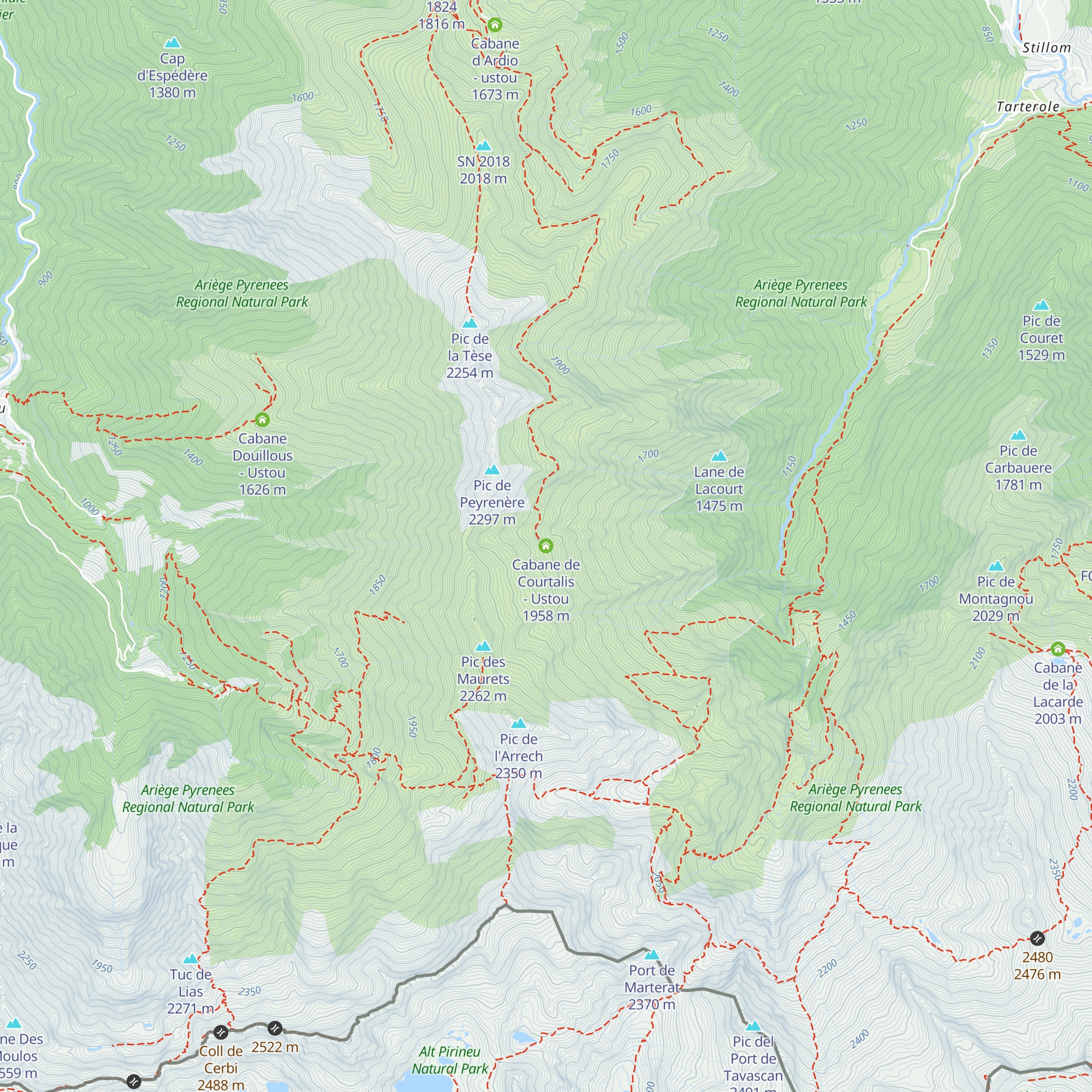 Cabane de Courtalis - Ustou map