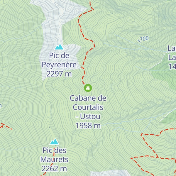 Map of Cabane de Courtalis - Ustou