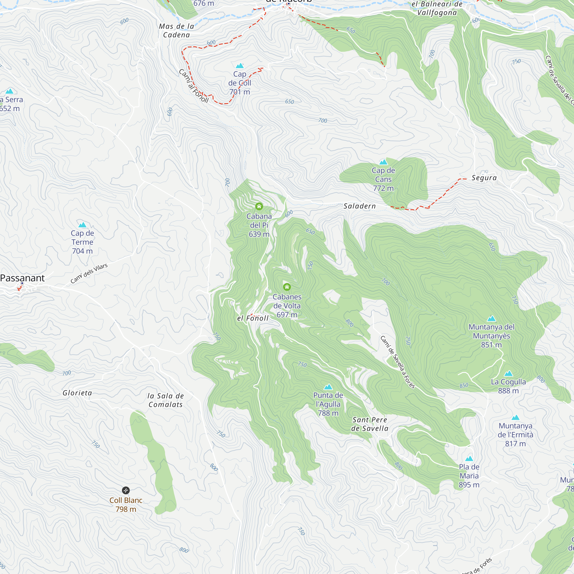 Cabanes de Volta map