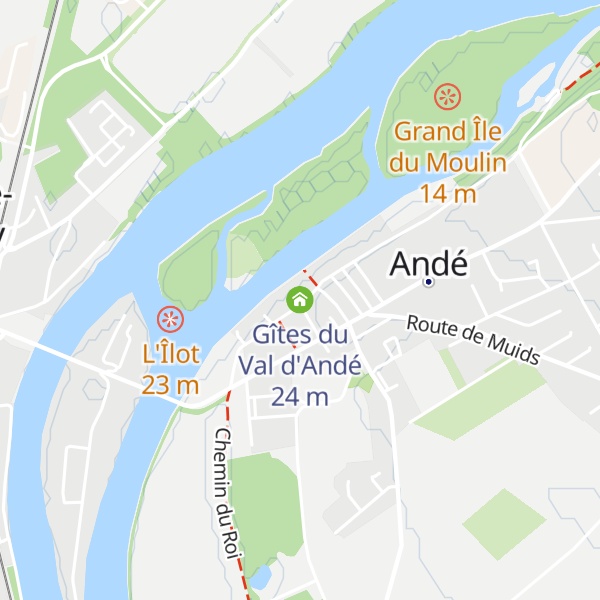 Map of Gîtes du Val d'Andé