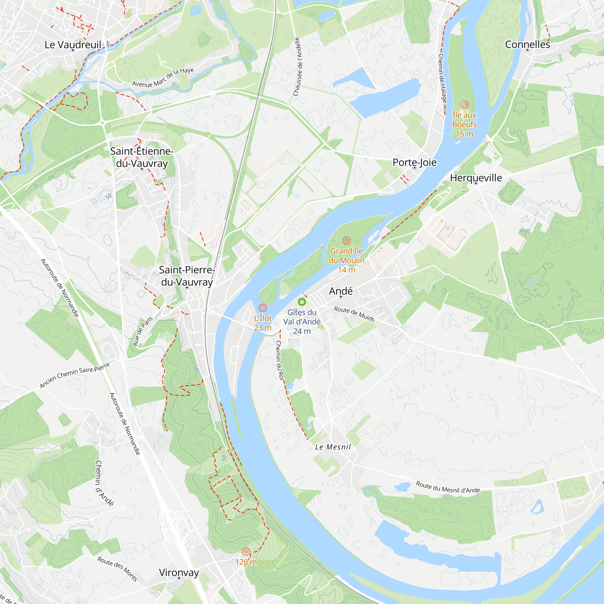 Gîtes du Val d'Andé map