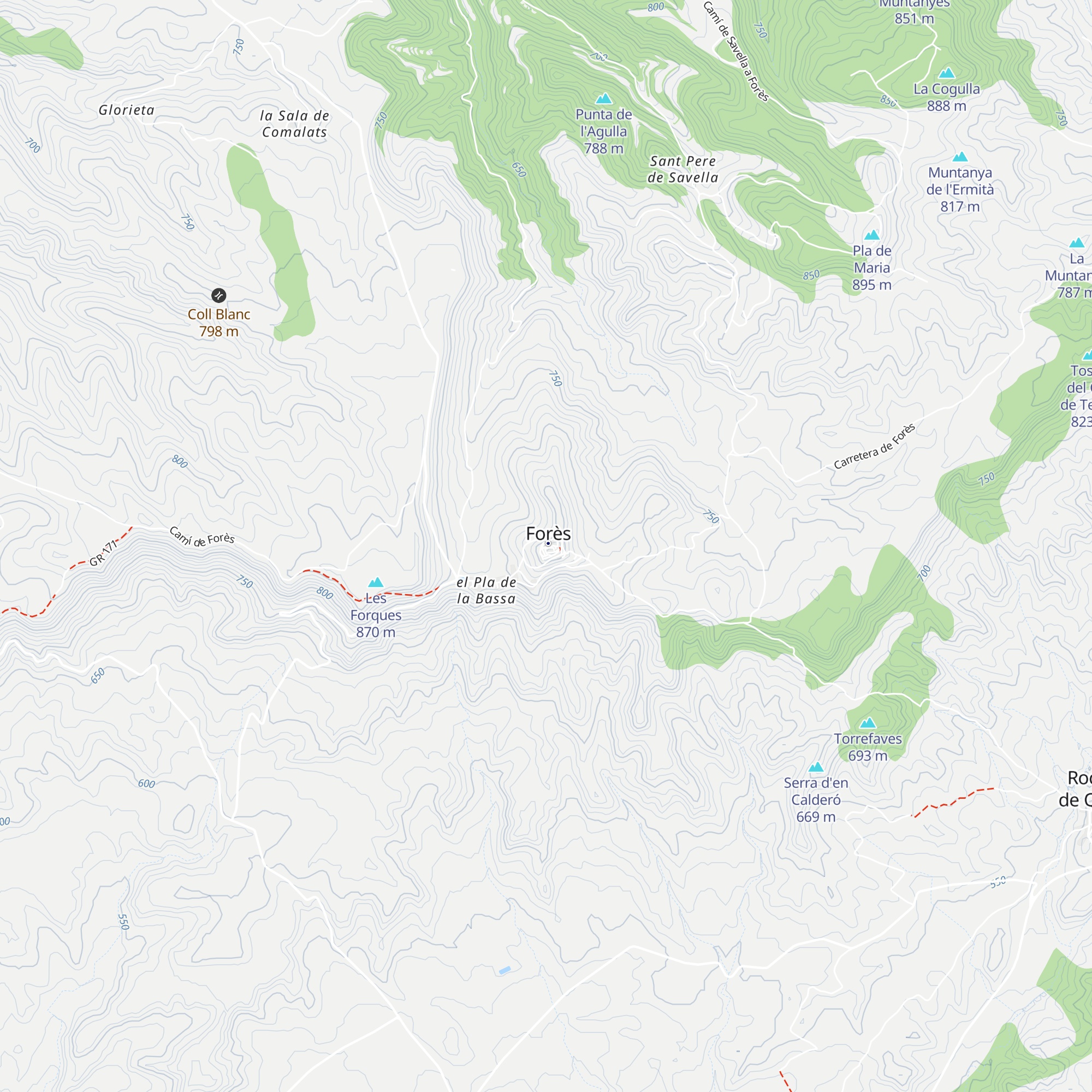 Refugi de Forès map