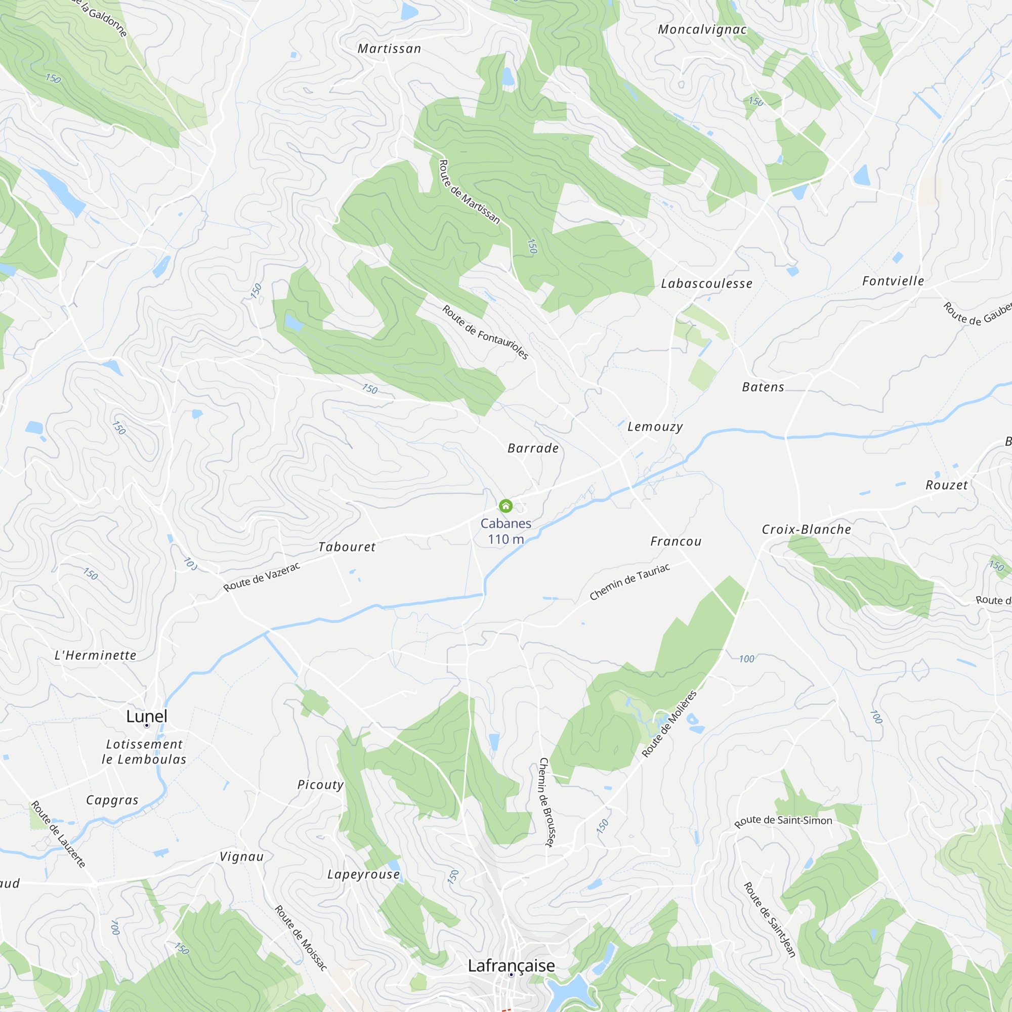 Cabanes map