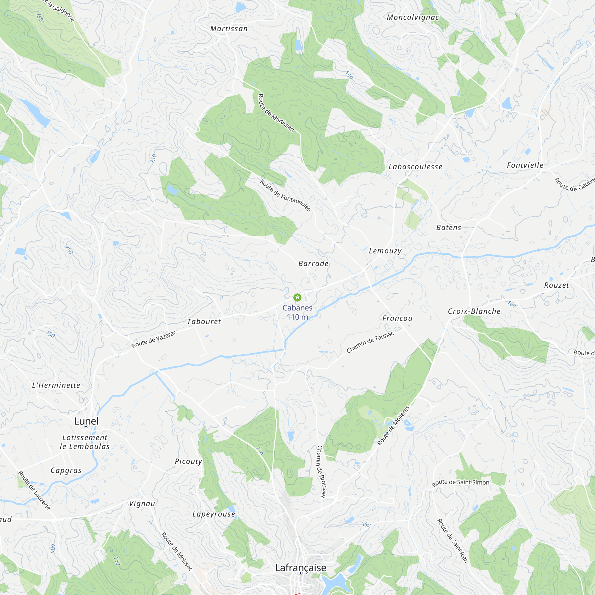 Cabanes map