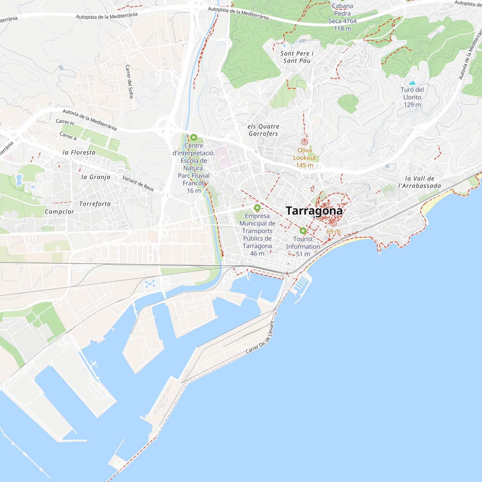Refugi climàtic Casa del Mar Tarragona map