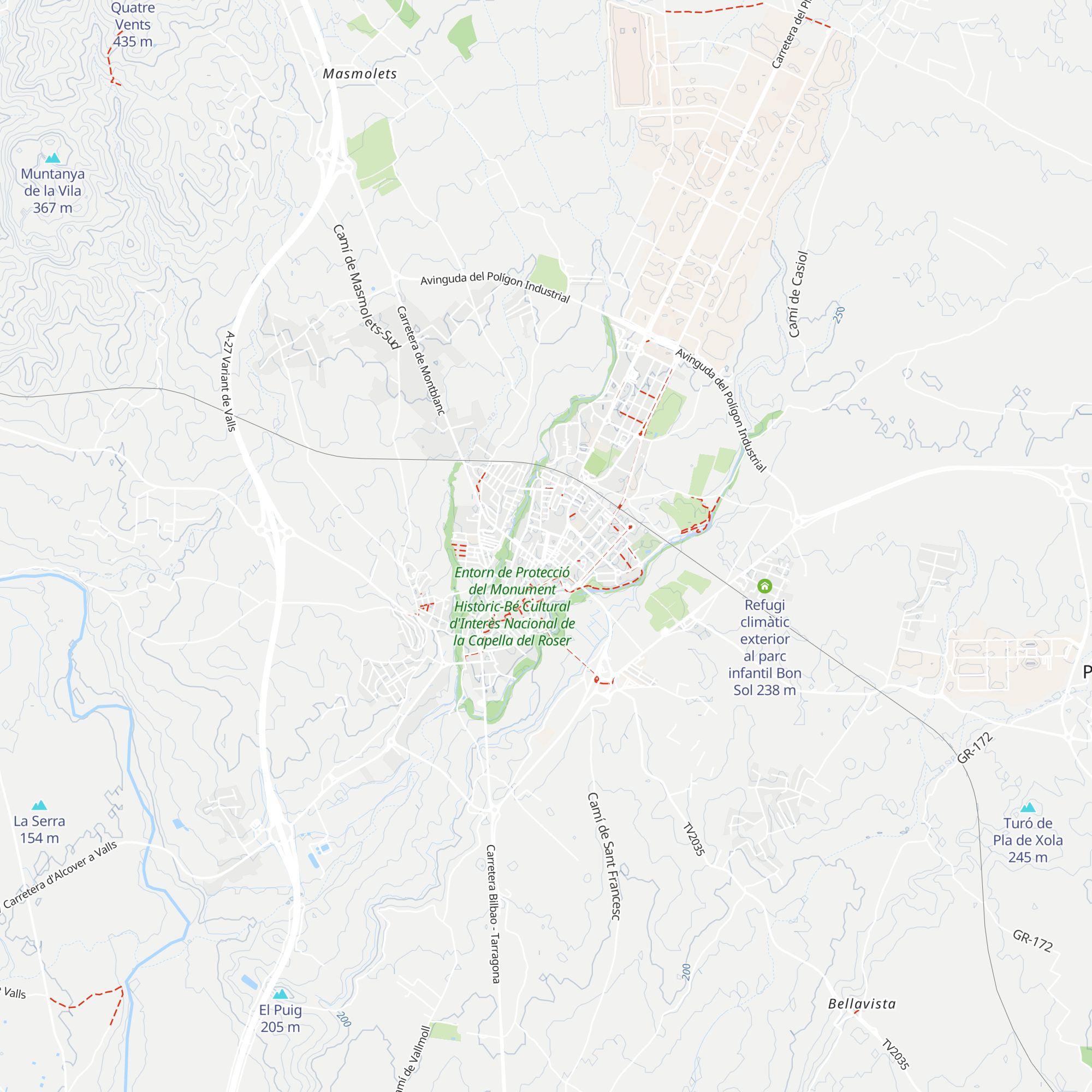 Refugi climàtic exterior al Passeig dels Caputxins map