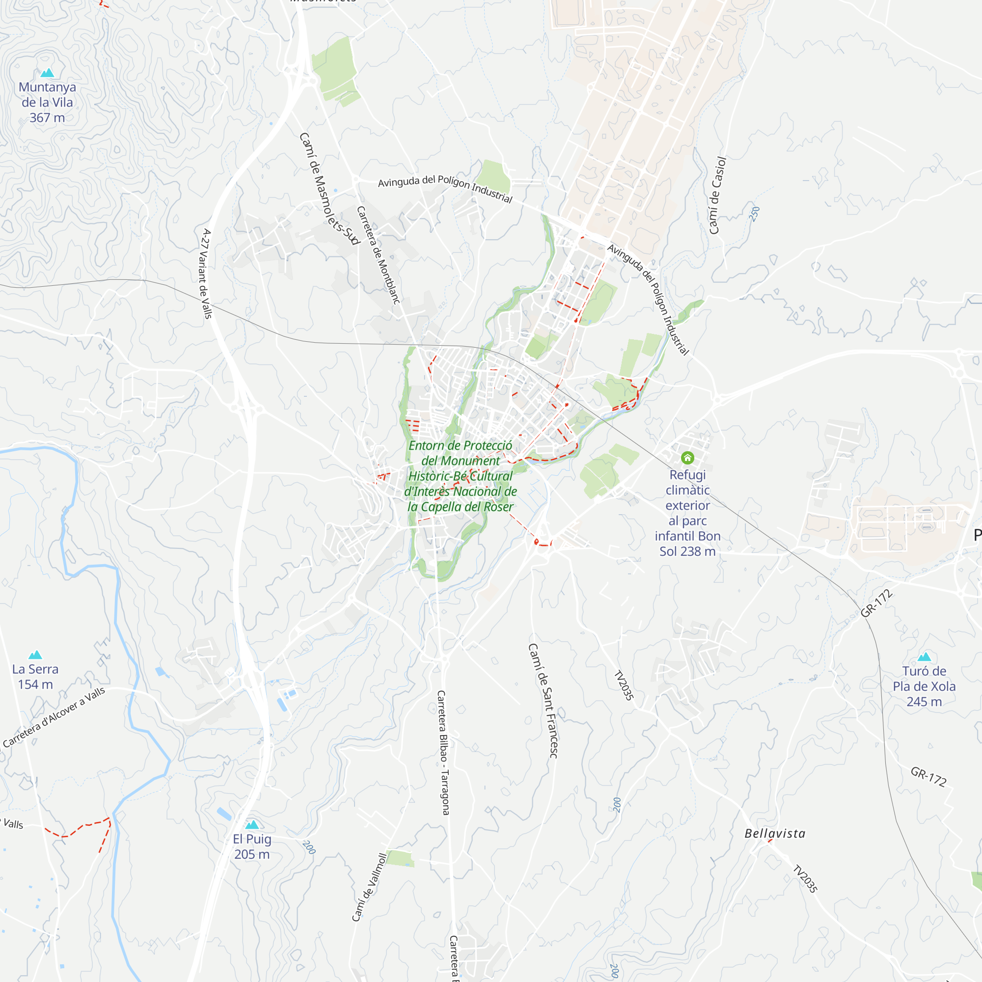 Refugi climàtic exterior al parc infantil de Sant Francesc map