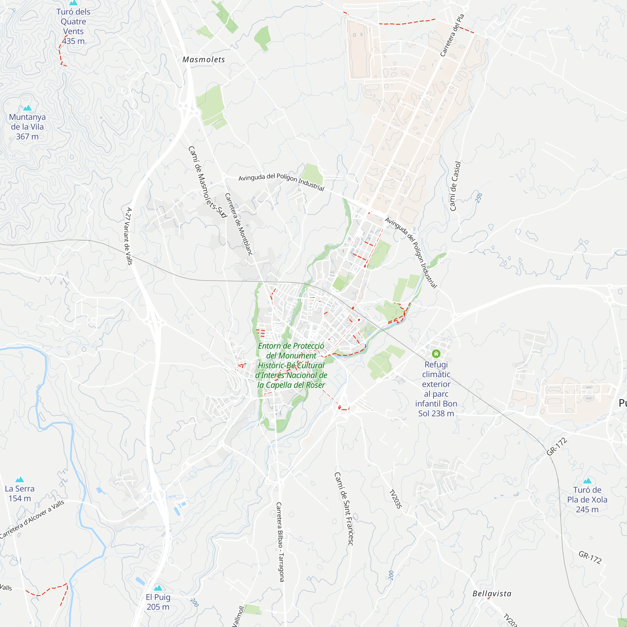 Refugi climàtic exterior a la Plaça dels Pins map