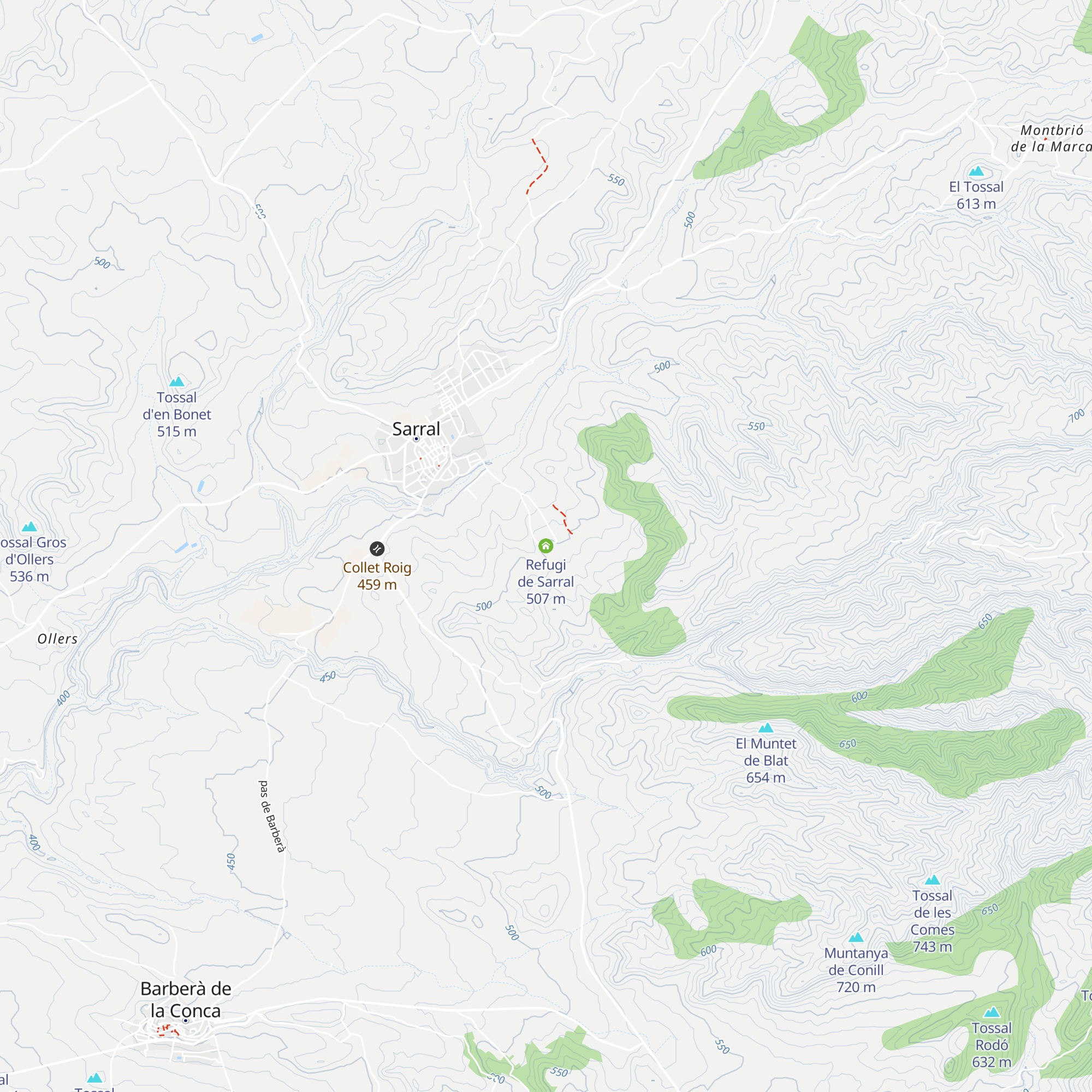 Refugi de Sarral map