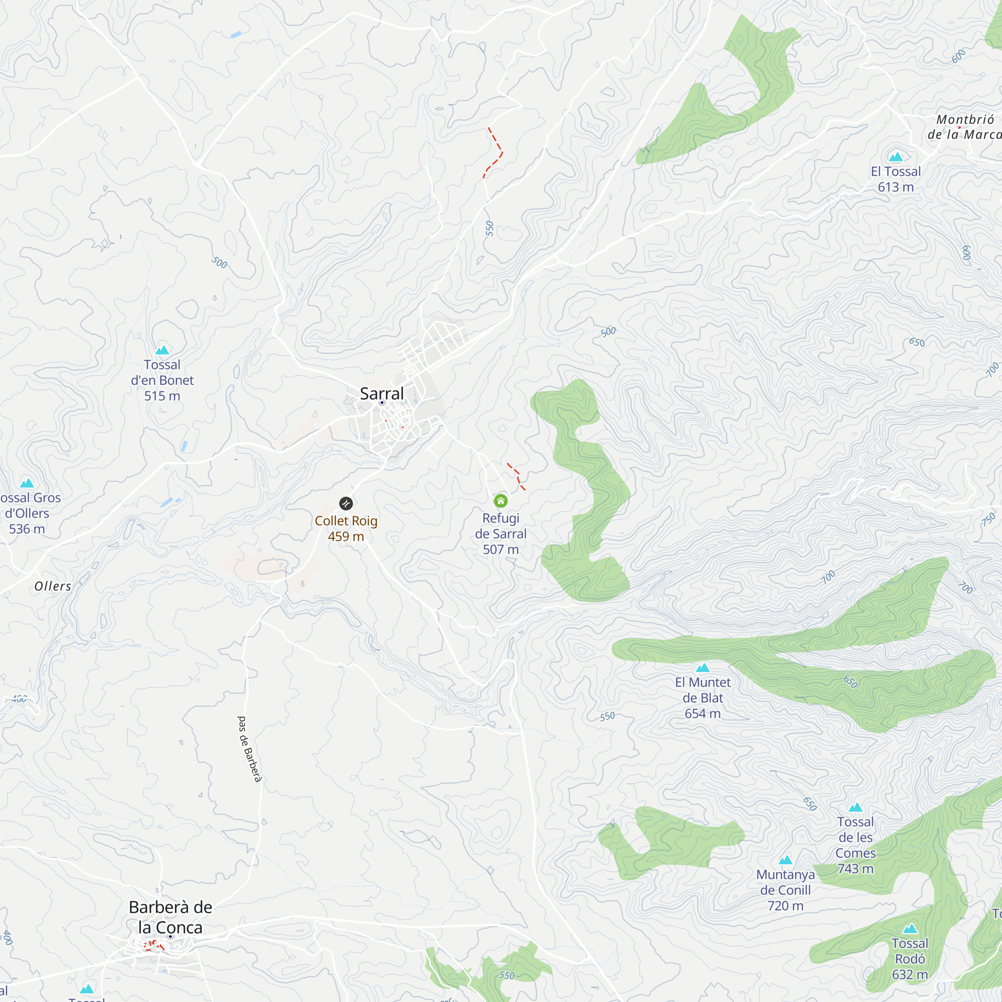 Refugi de Sarral map
