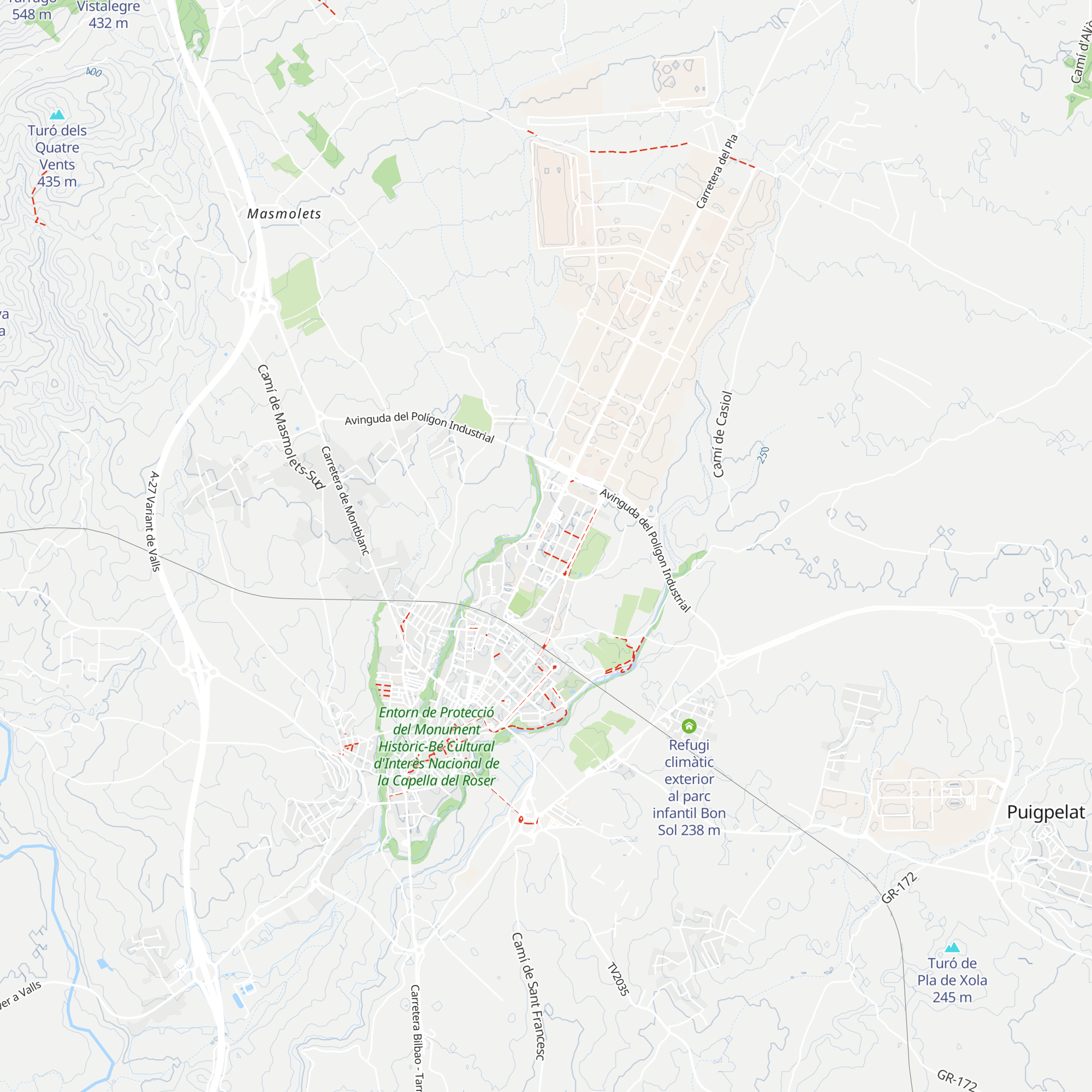 Refugi climàtic exterior al parc infantil de Santa Úrsula map