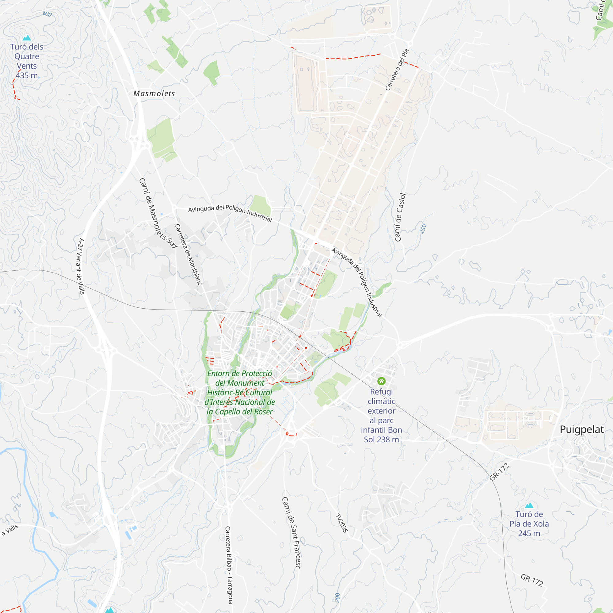 Refugi climàtic exterior a la Plaça President Companys map