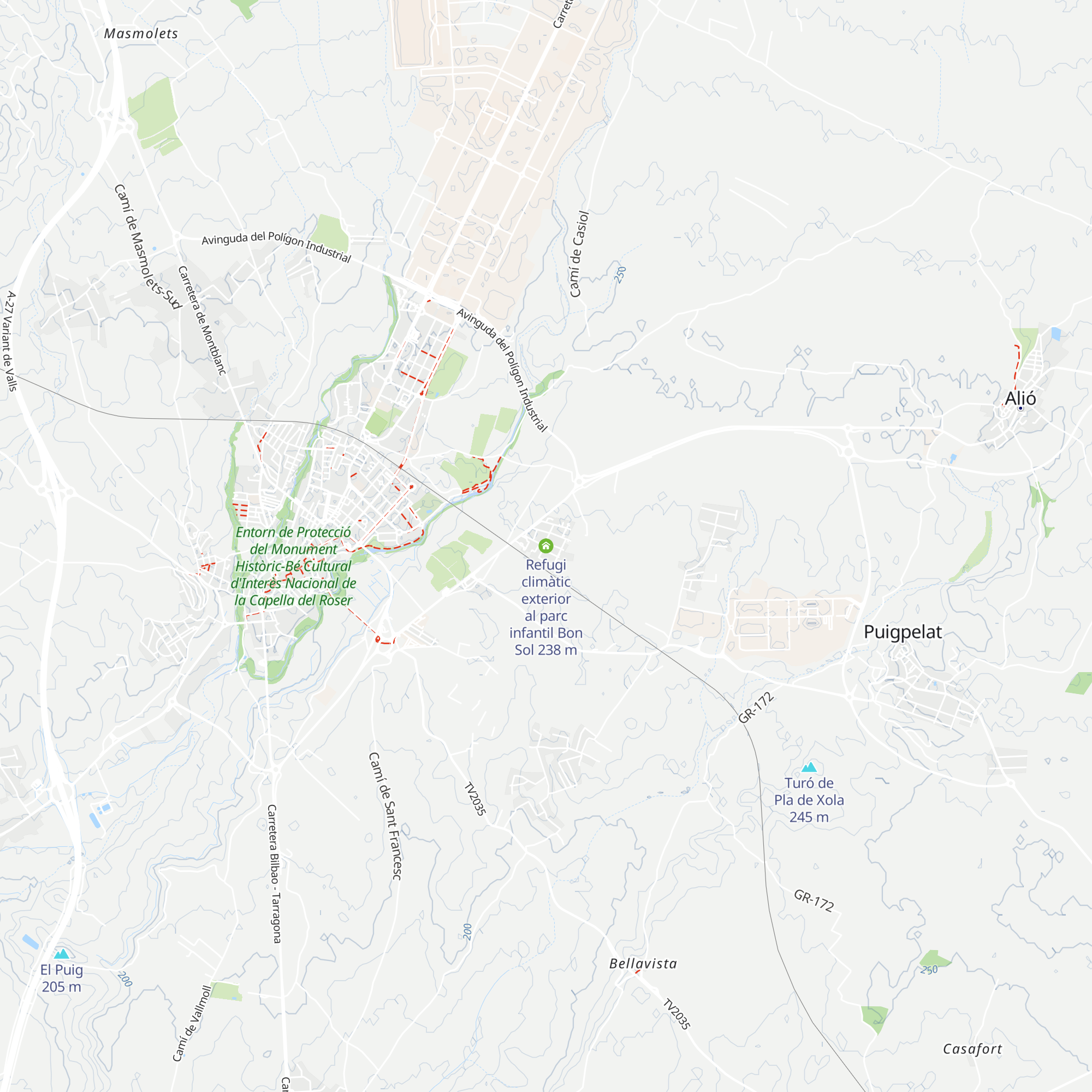 Refugi climàtic exterior al parc infantil Bon Sol map