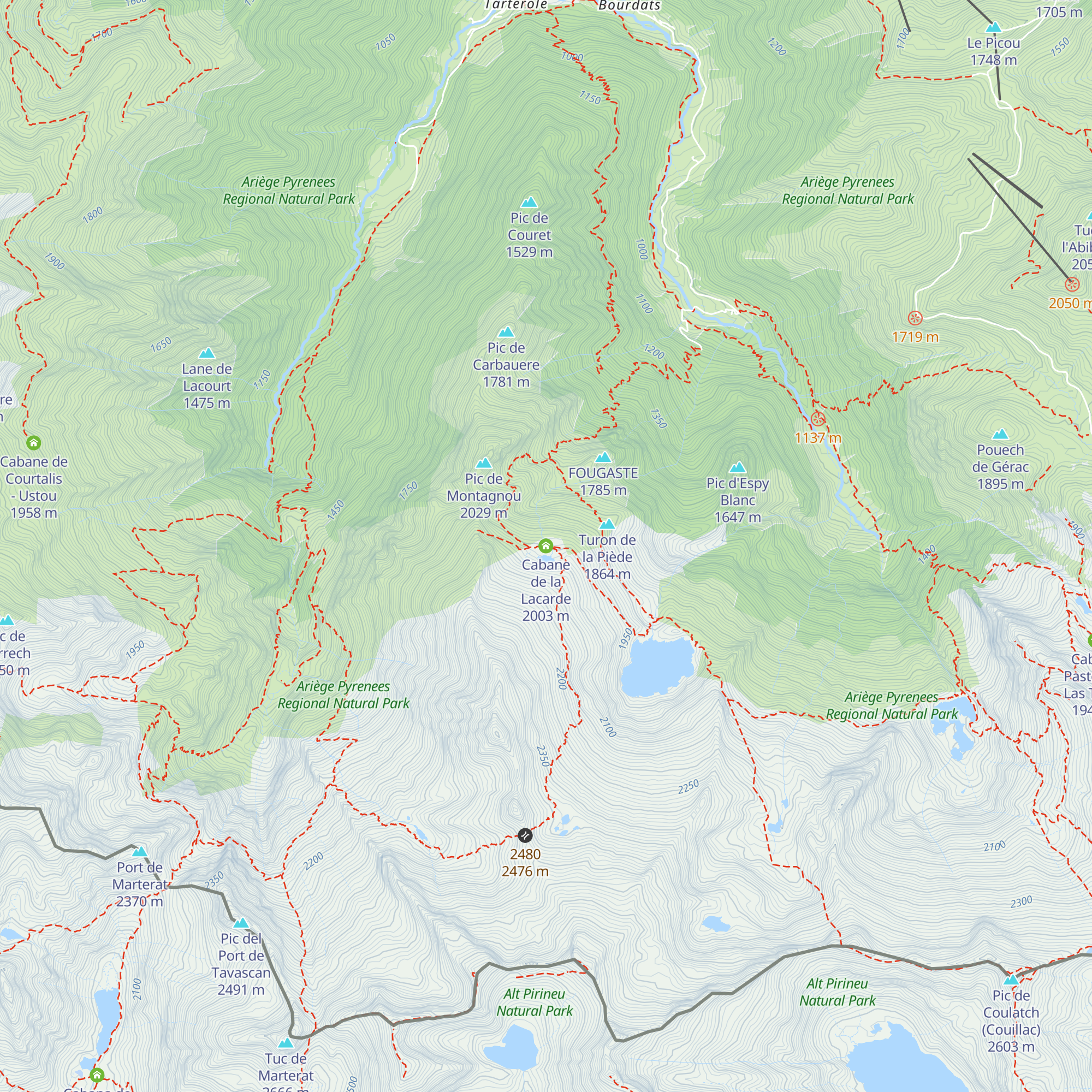 Cabane de la Lacarde map