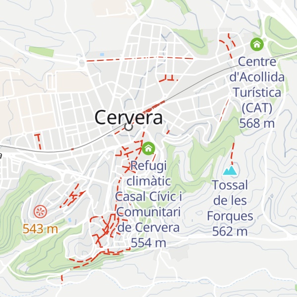 Map of Refugi climàtic Casal Cívic i Comunitari de Cervera