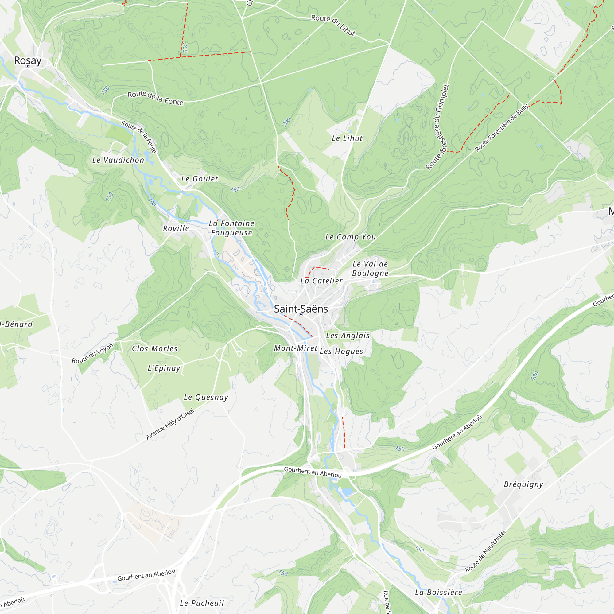 Antenne touristique de Saint-Saëns map