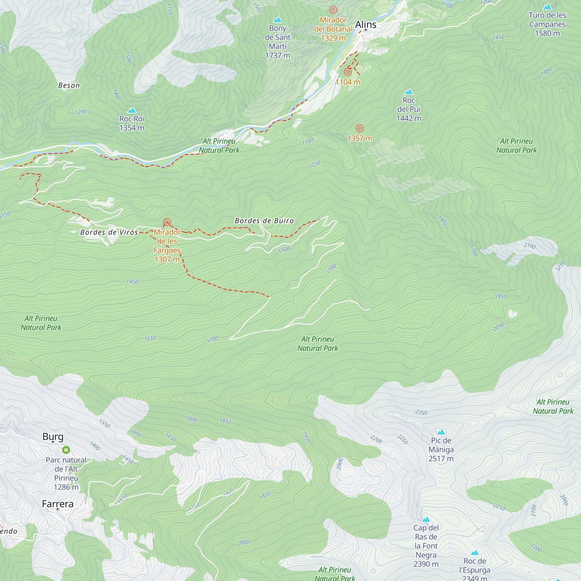 Refugi Gall Fer map