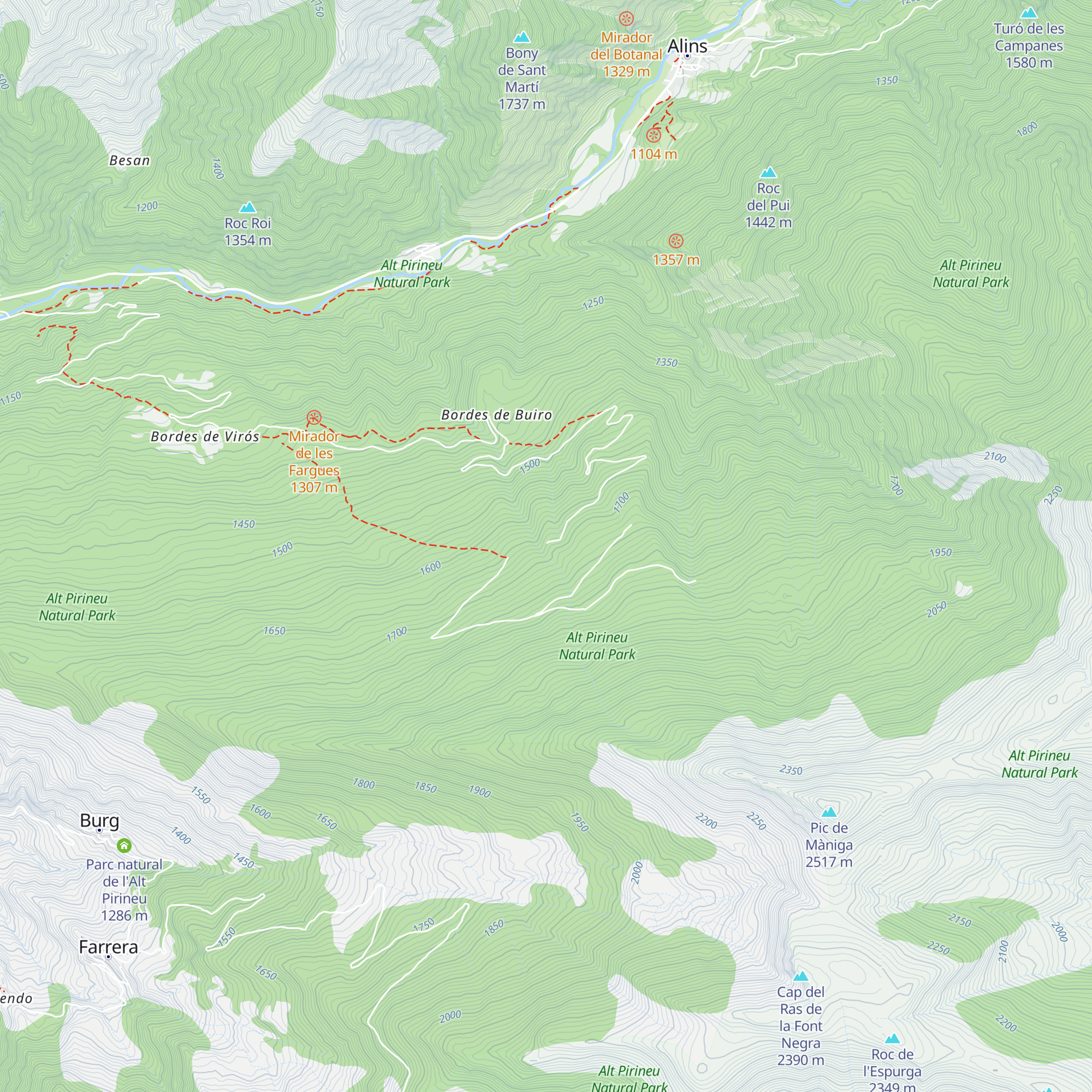 Refugi Gall Fer map