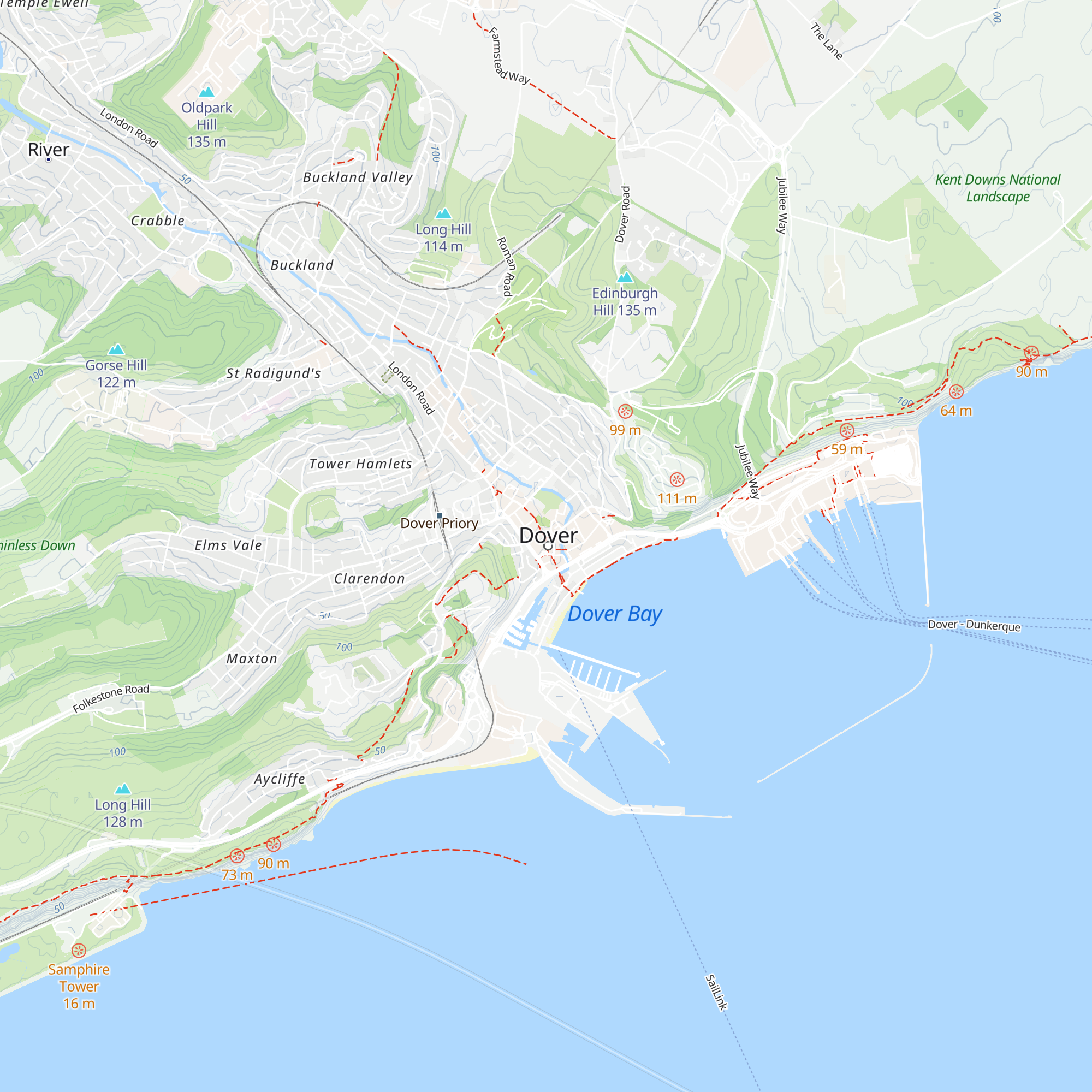 Dover Tourist Information Centre map