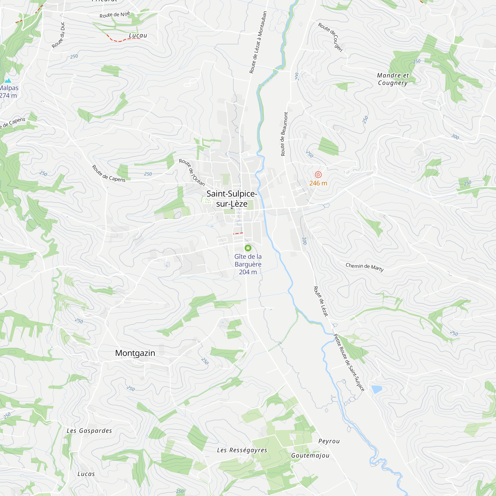 Gîte de la Barguère map