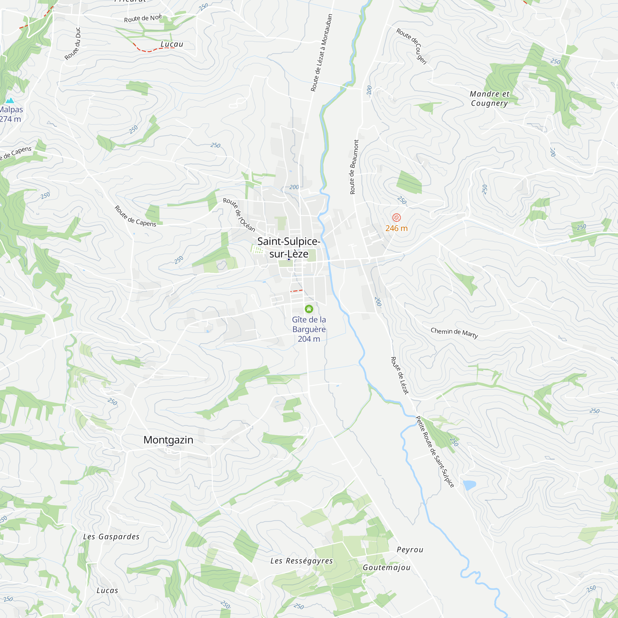 Gîte de la Barguère map