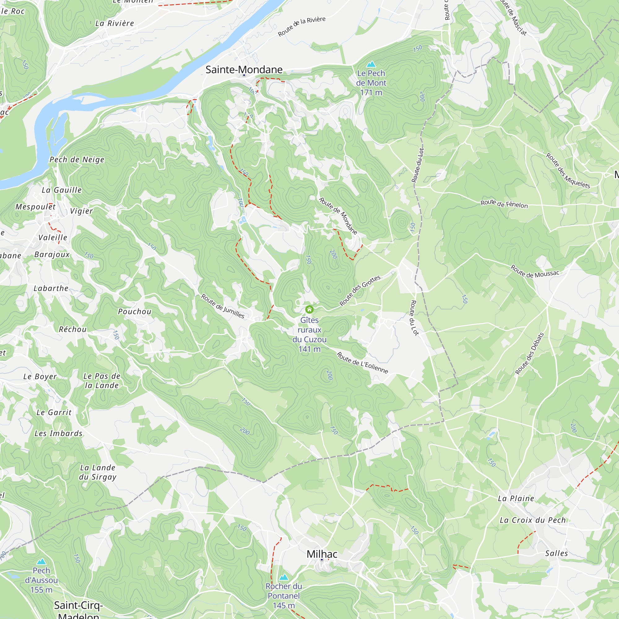 Gîtes ruraux du Cuzou map