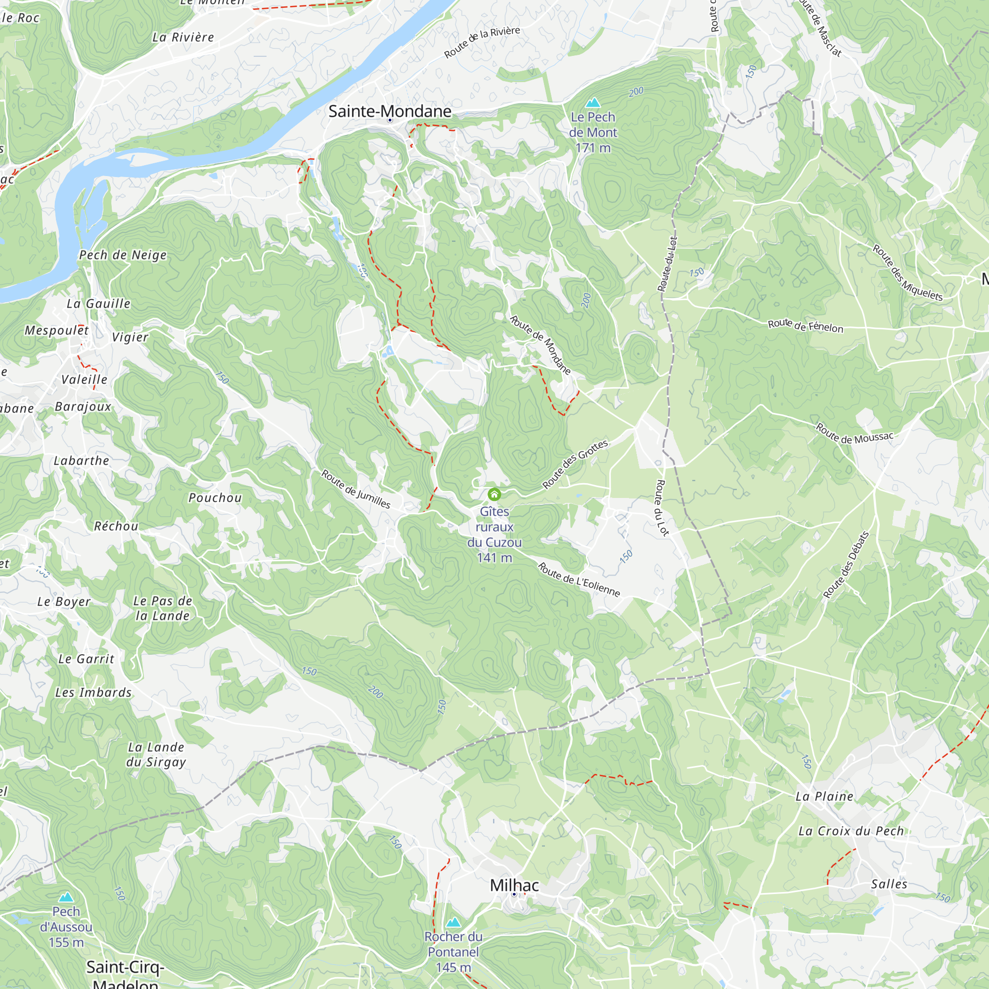 Gîtes ruraux du Cuzou map