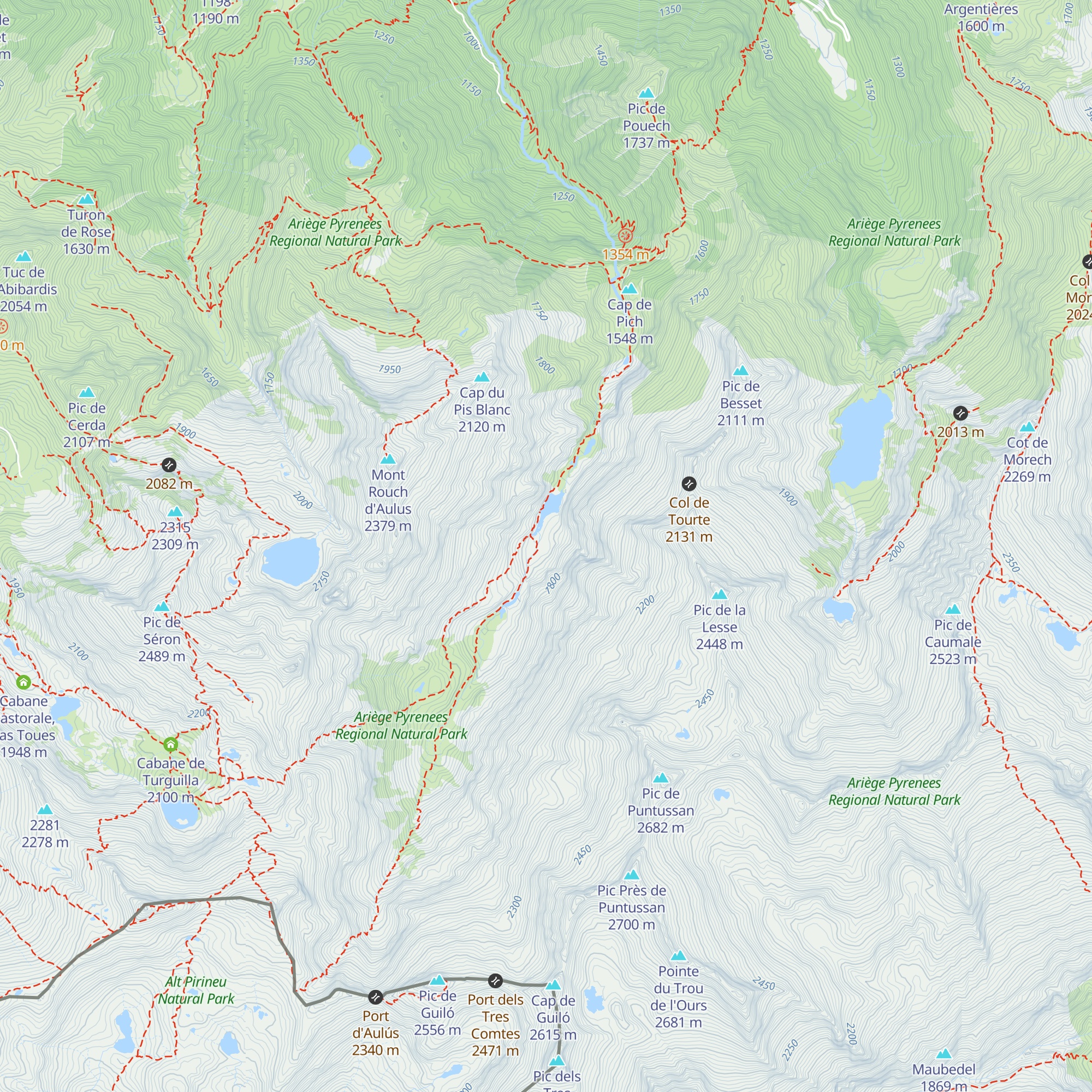 Cabane de la Hille de l'Étang Ars - Ustou map