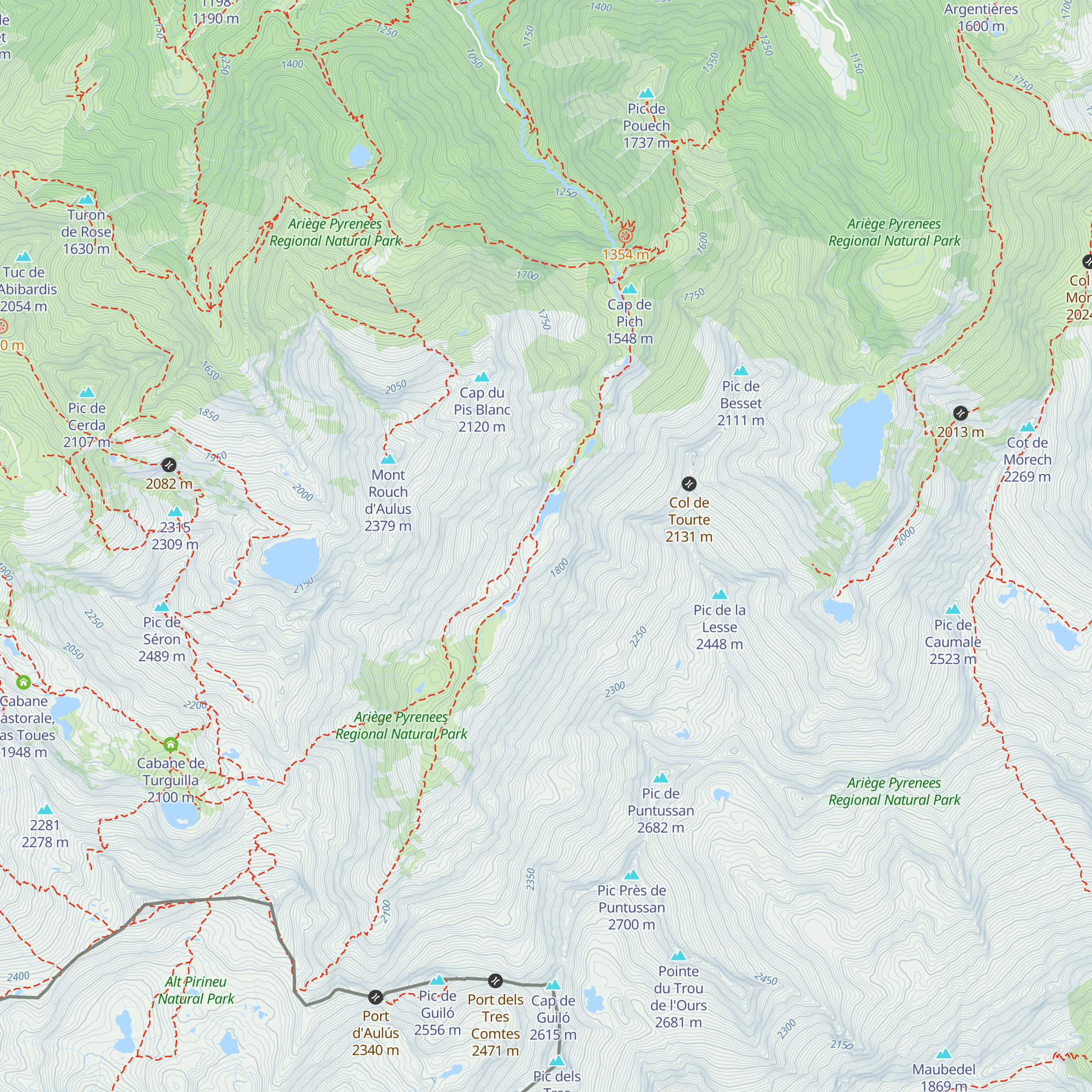 Cabane de la Hille de l'Étang Ars - Ustou map