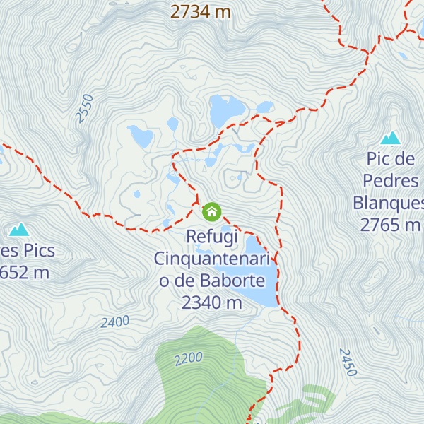Map of Refugi Cinquantenari o de Baborte