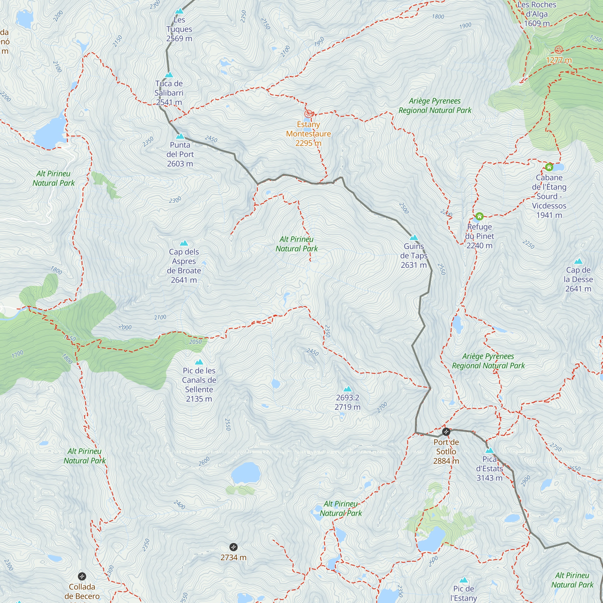 Refugi de Broate map