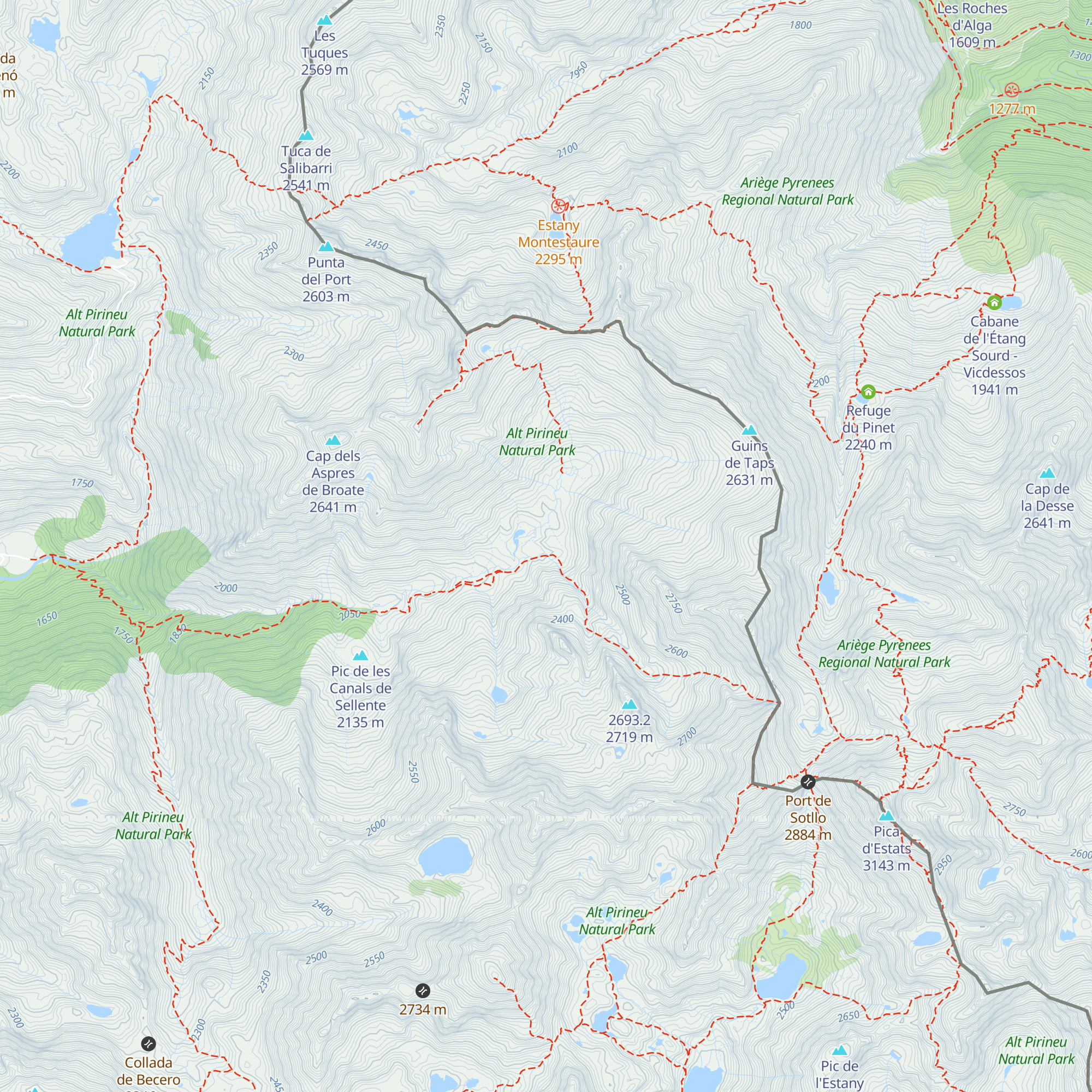 Refugi de Broate map