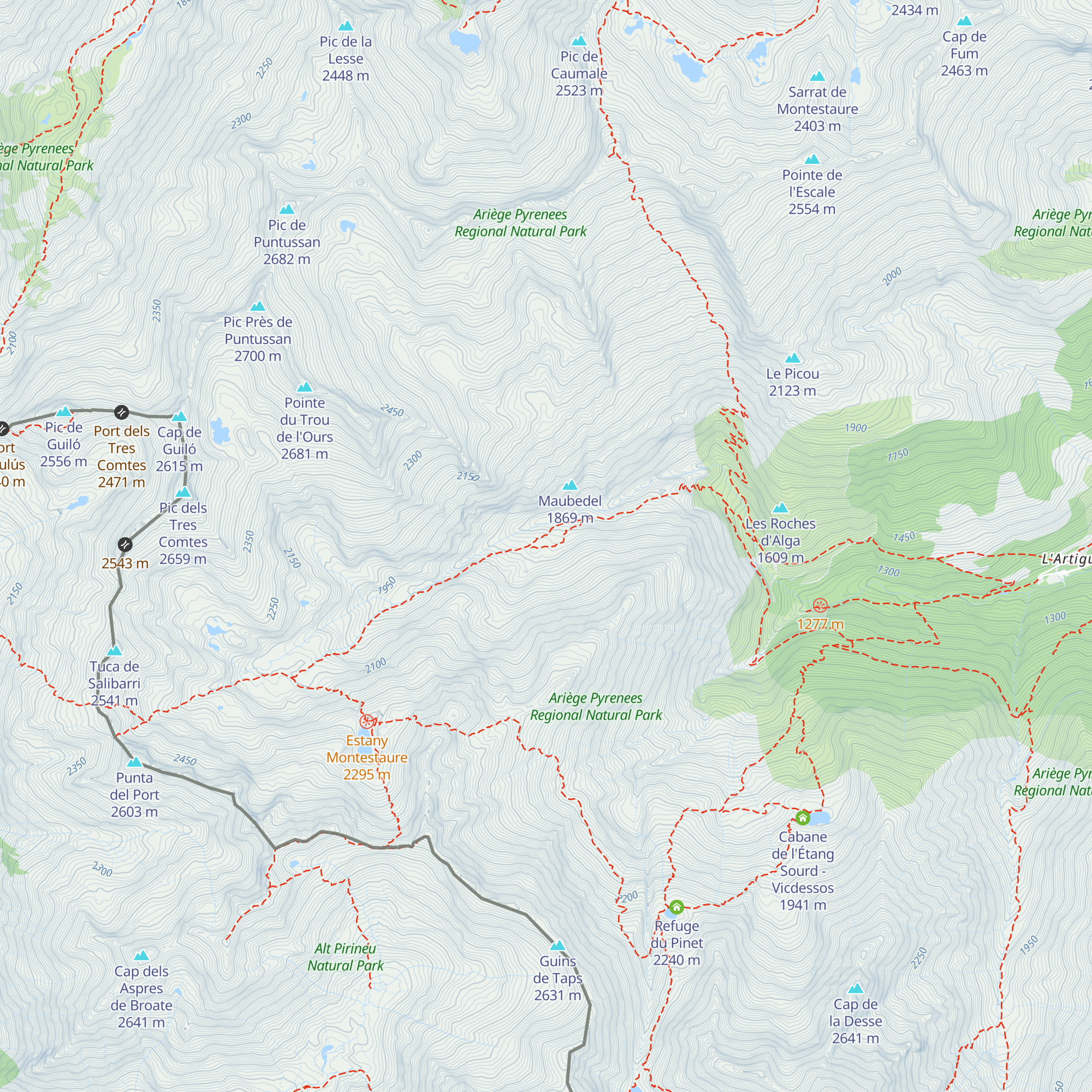 Cabane Artigue map