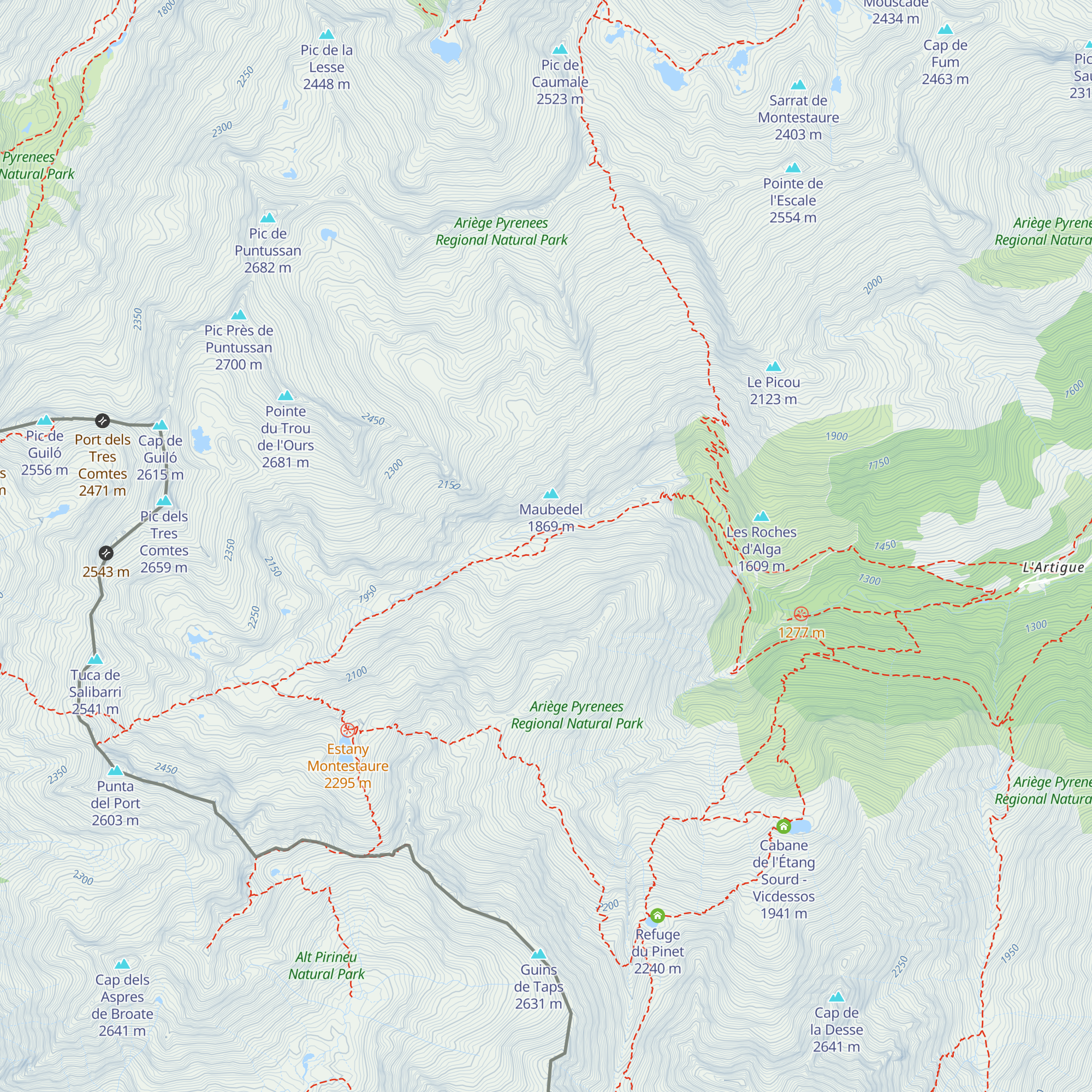 Cabane de Mespelat - vicdessos map