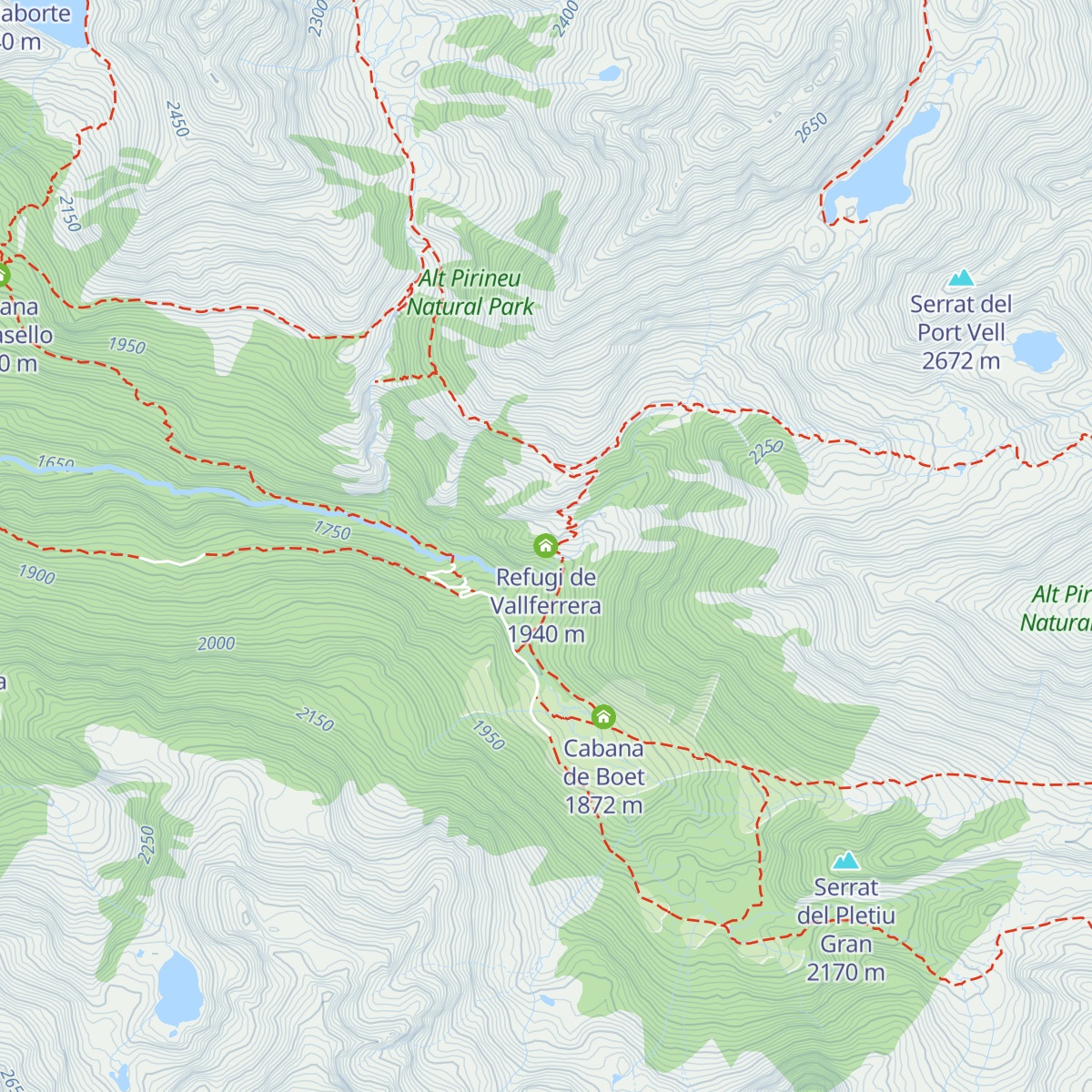 Refugi de Vallferrera map