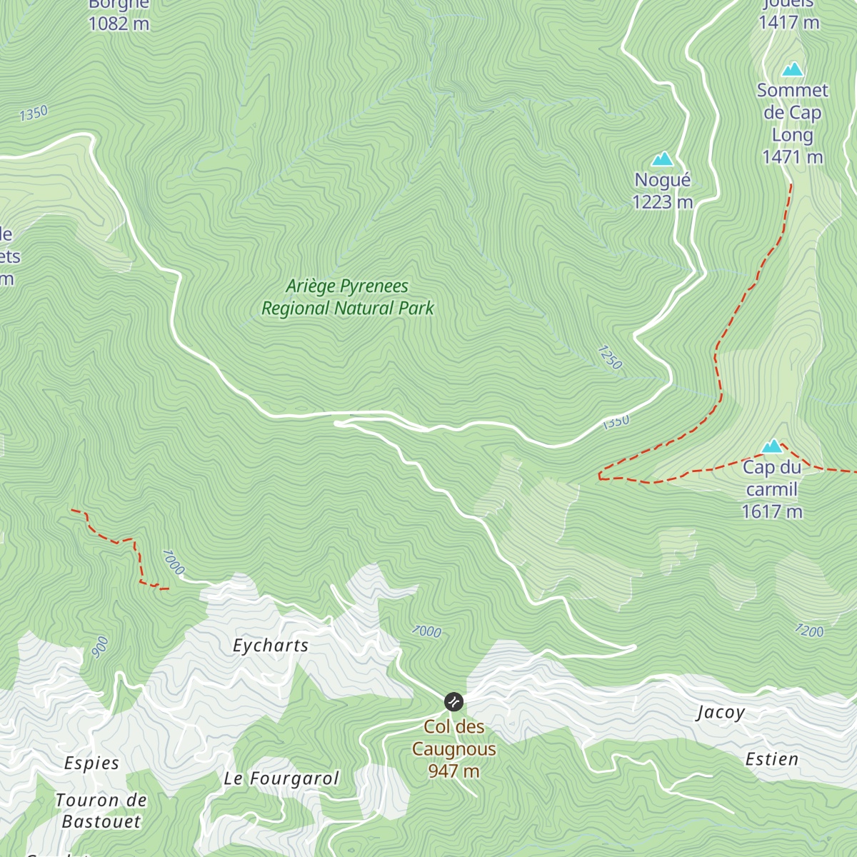 Cabane du col de Péguère - Barguillere map