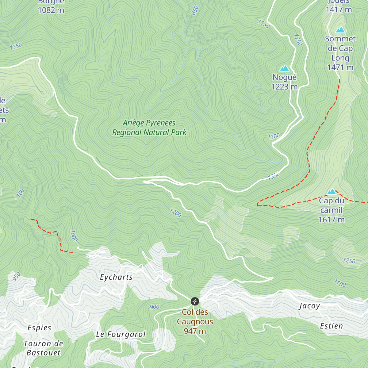 Cabane du col de Péguère - Barguillere map