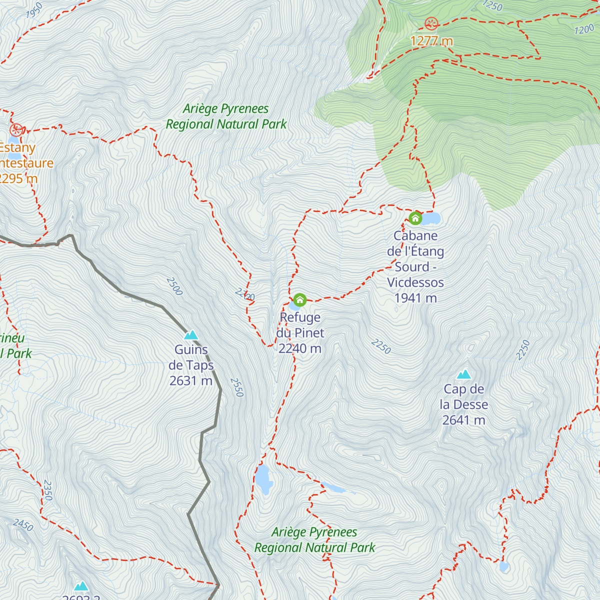 Refuge du Pinet map