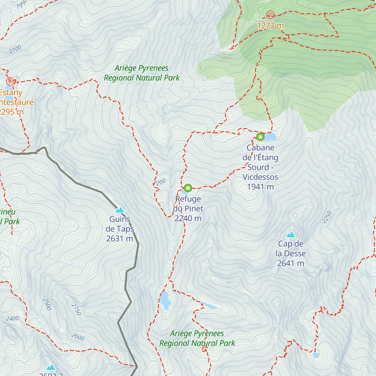 Refuge du Pinet map