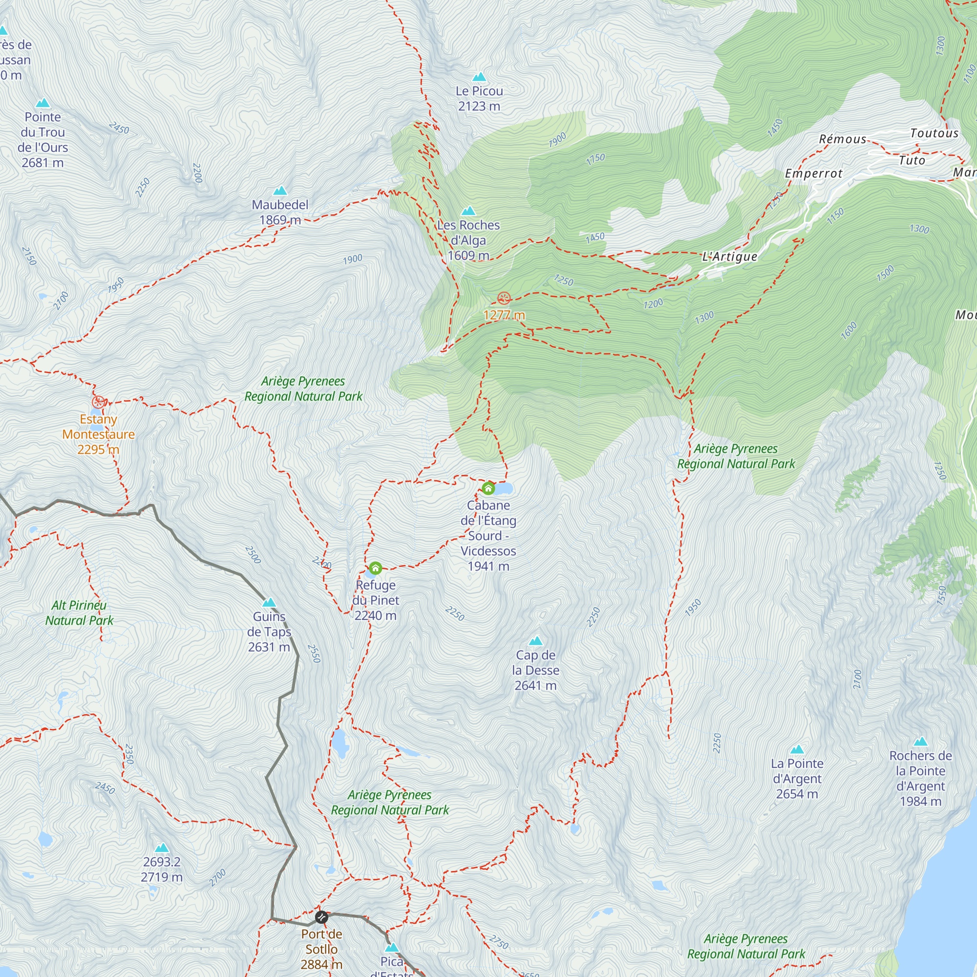 Cabane de l'Étang Sourd - Vicdessos map