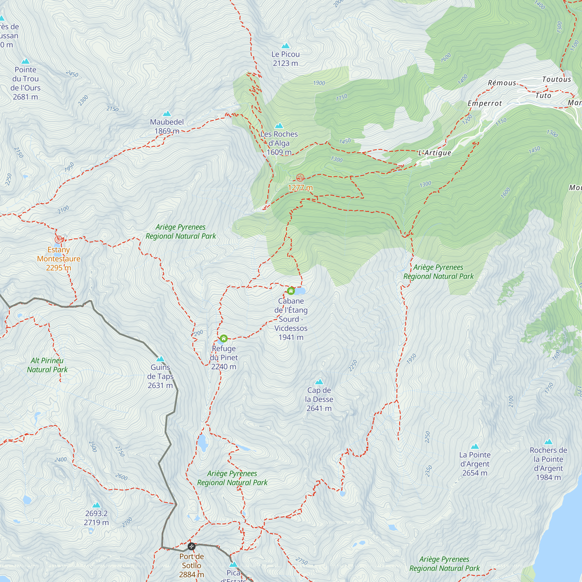 Cabane de l'Étang Sourd - Vicdessos map