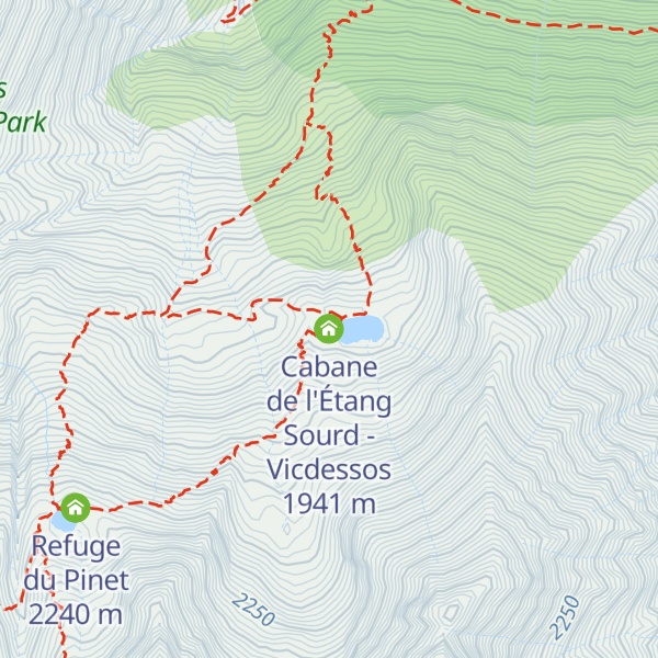 Map of Cabane de l'Étang Sourd - Vicdessos