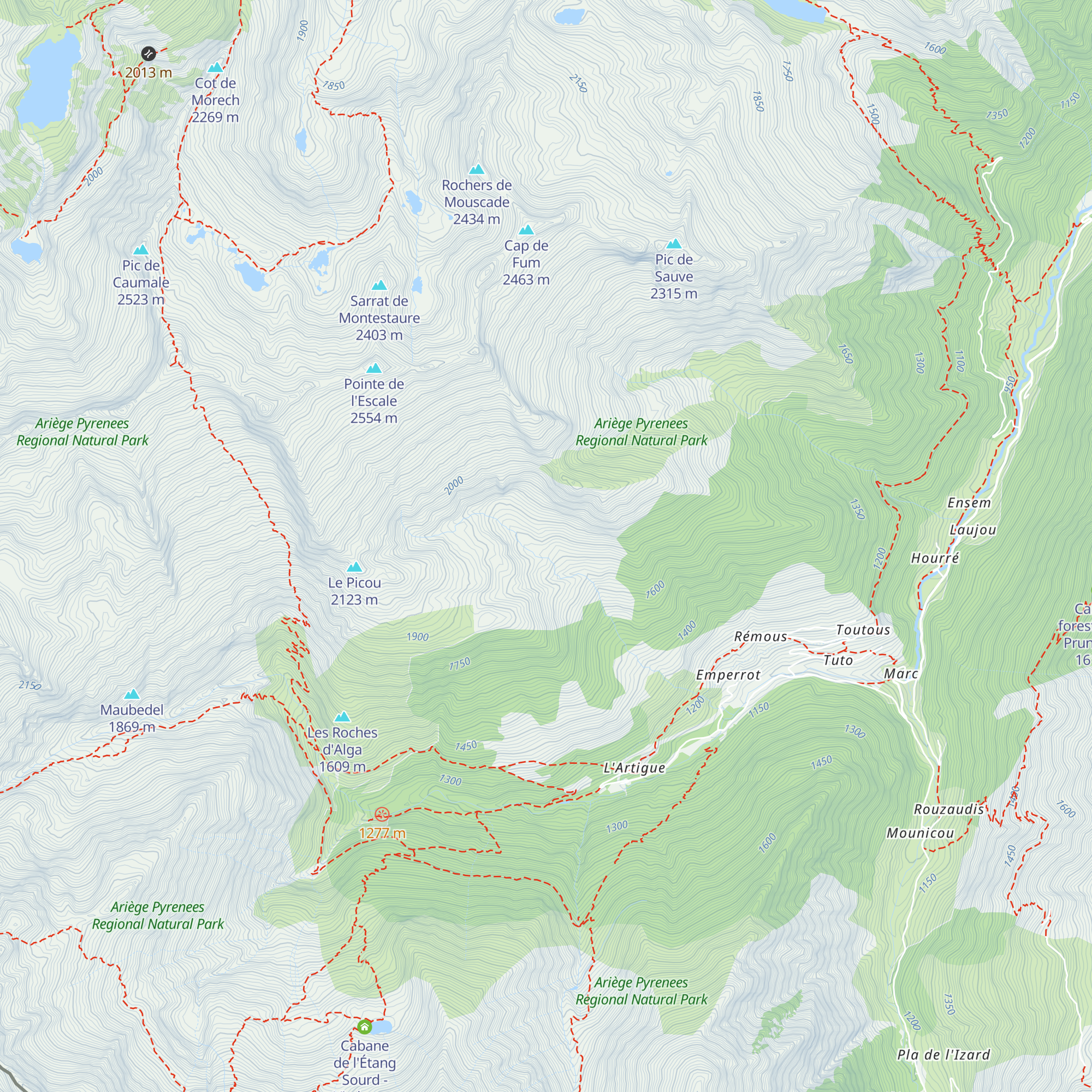 Cabane Belcaire - vicdessos map