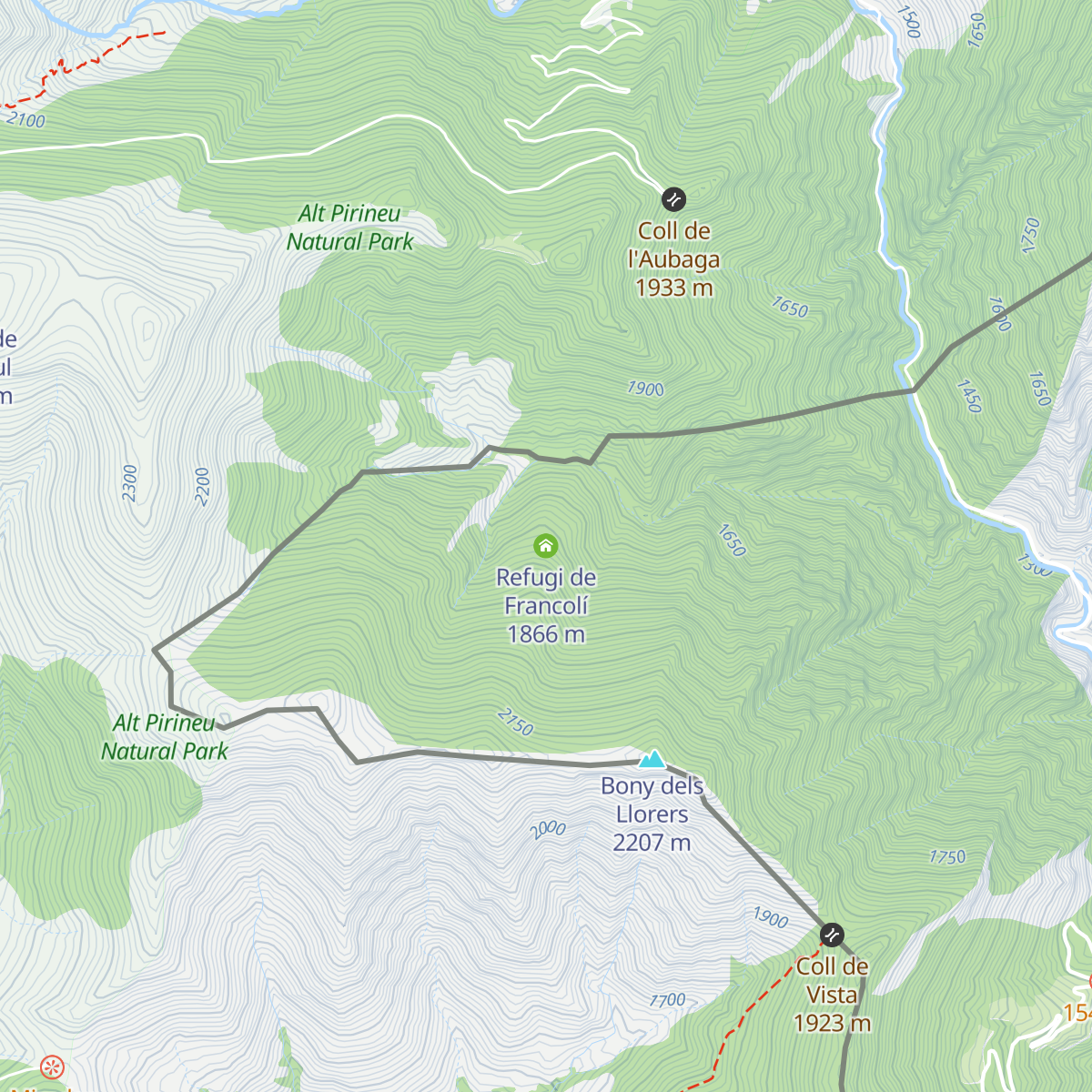 Refugi de Francolí map