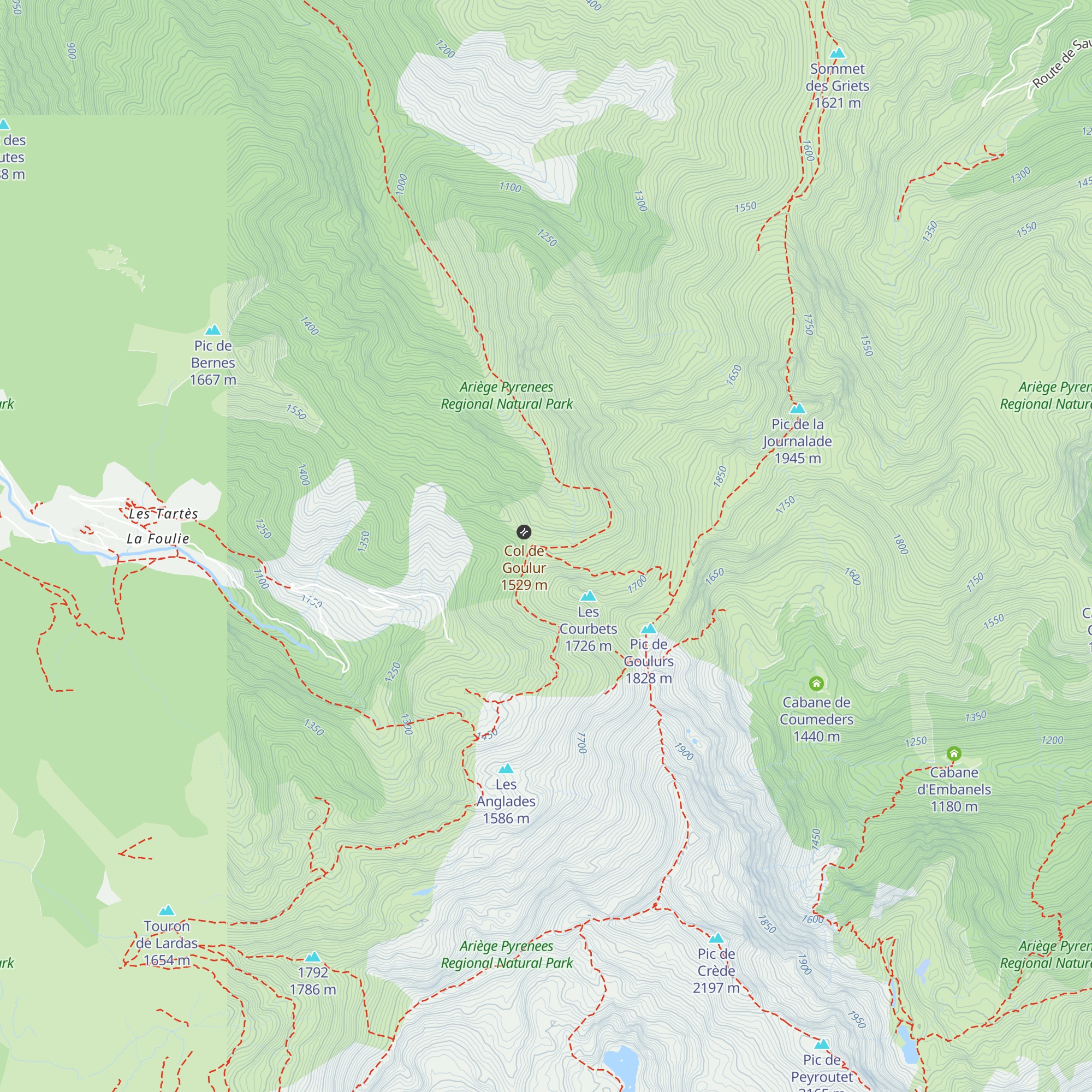 Cabane Col de Goulurs map