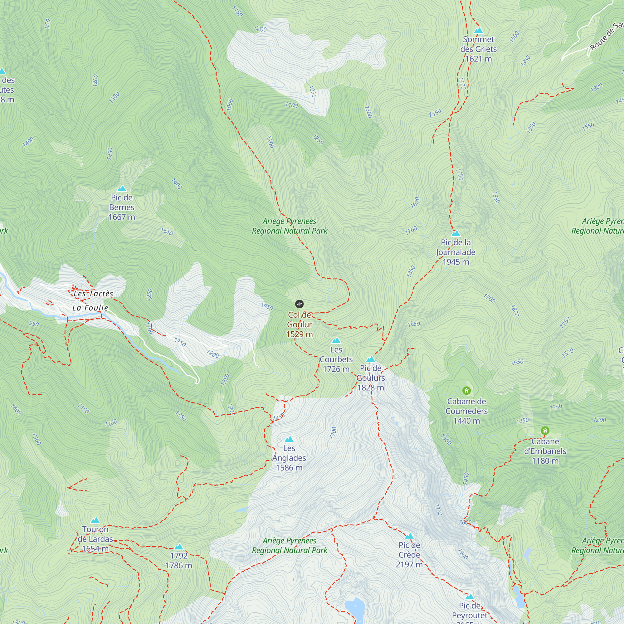 Cabane Col de Goulurs map