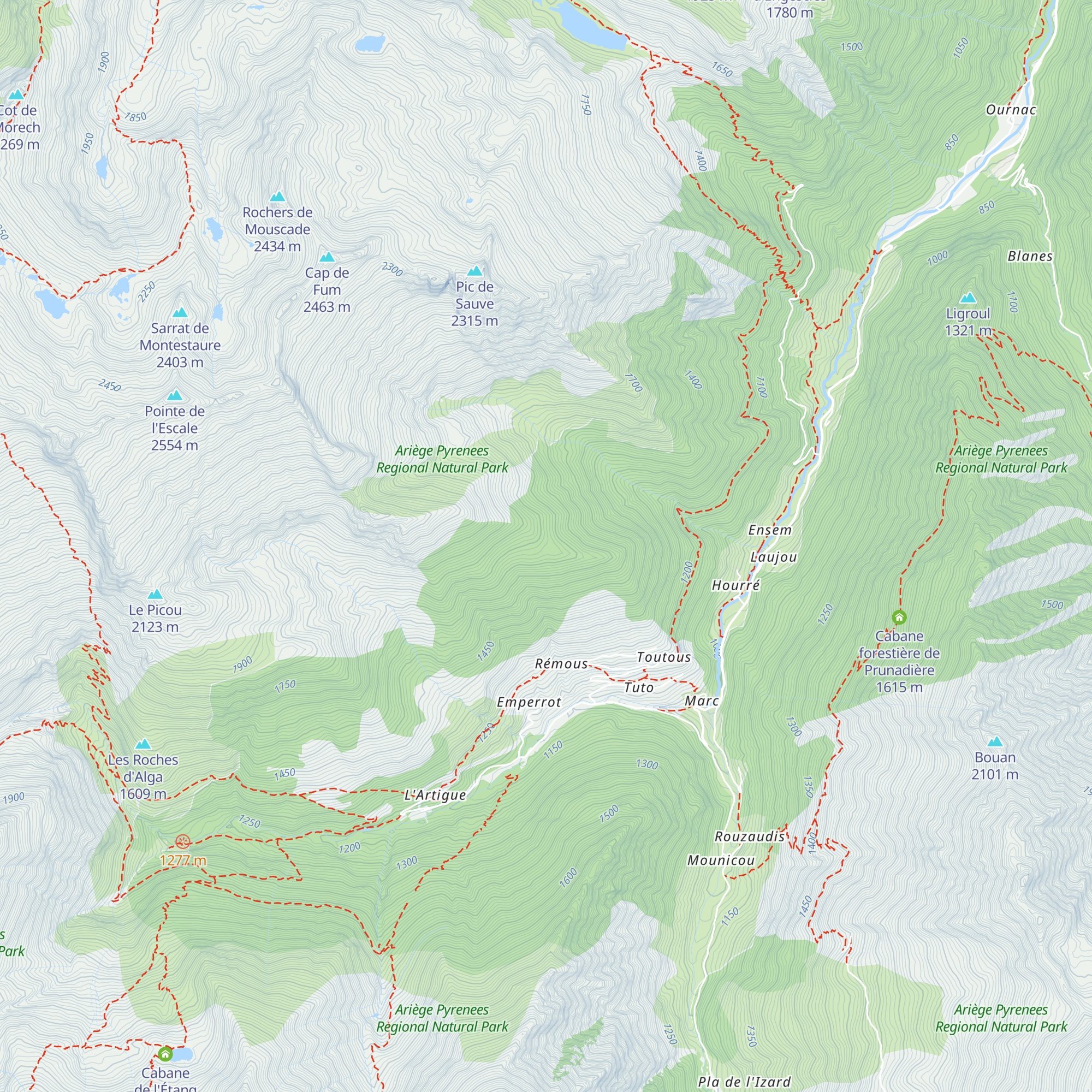 Refuge Forestier de Gaffouil - vicdessos map