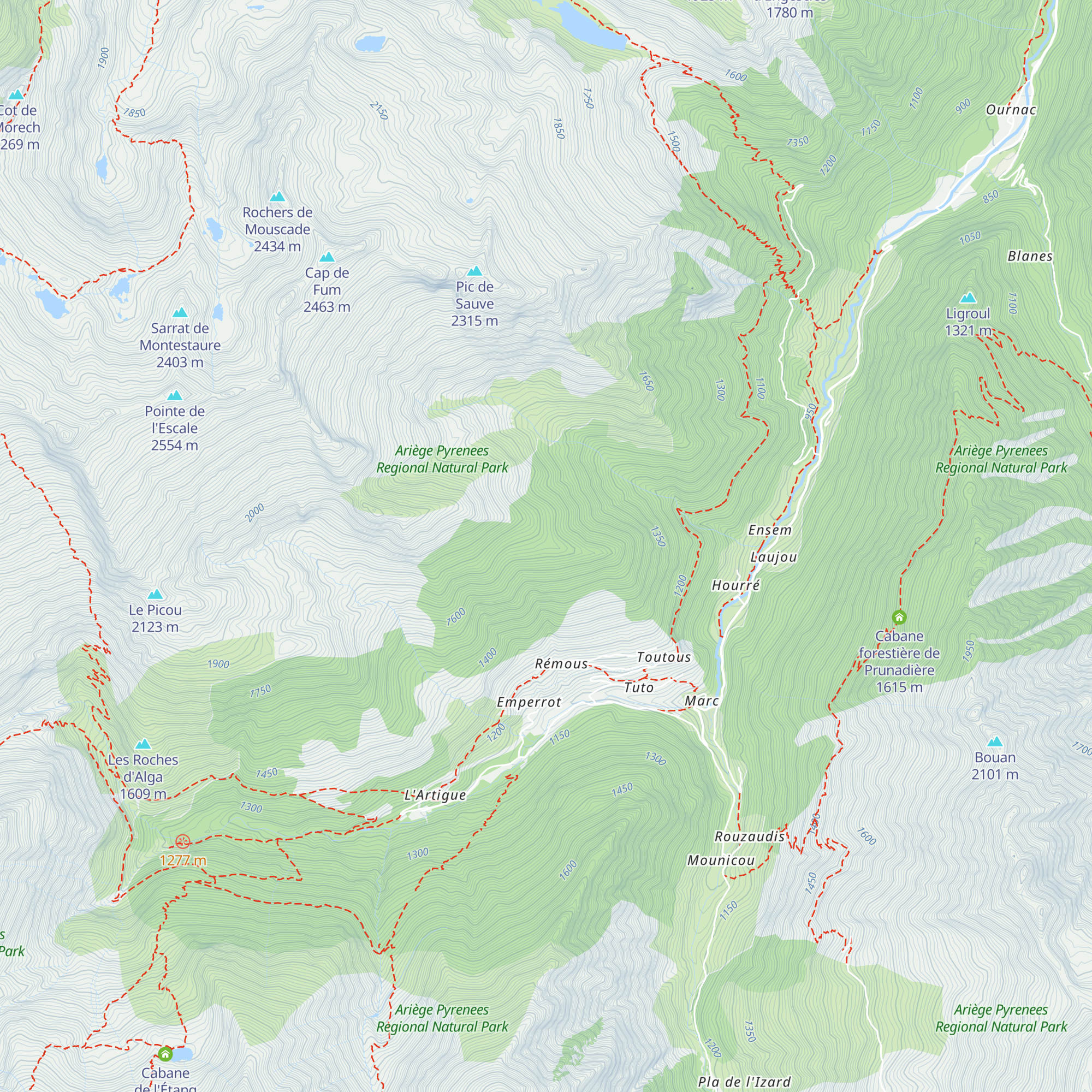 Refuge Forestier de Gaffouil - vicdessos map
